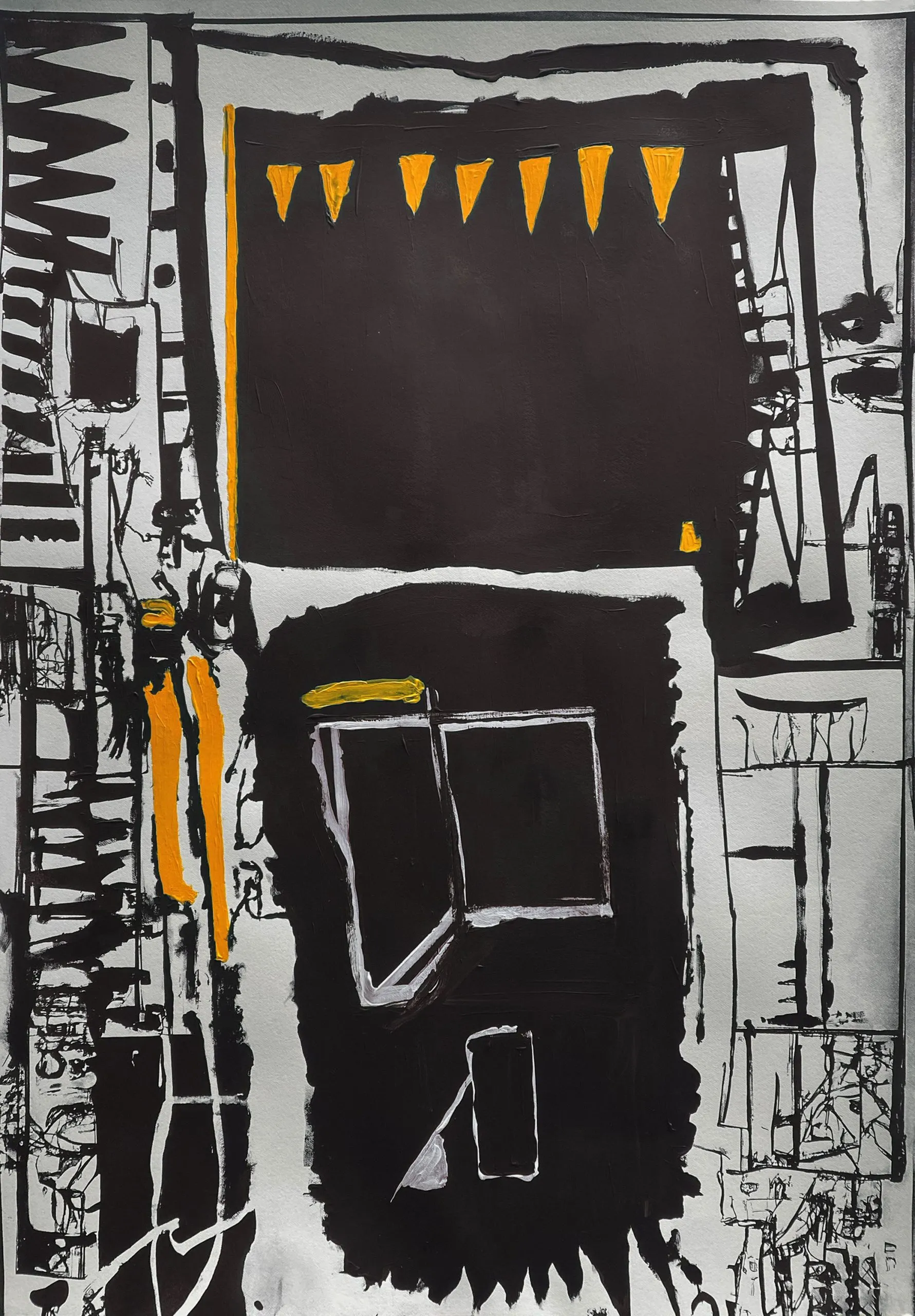 Payload #2, 2023,  
2-color silkscreen with hand embellished acrylic

21 5/8x31 1/2 in

55x80 cm