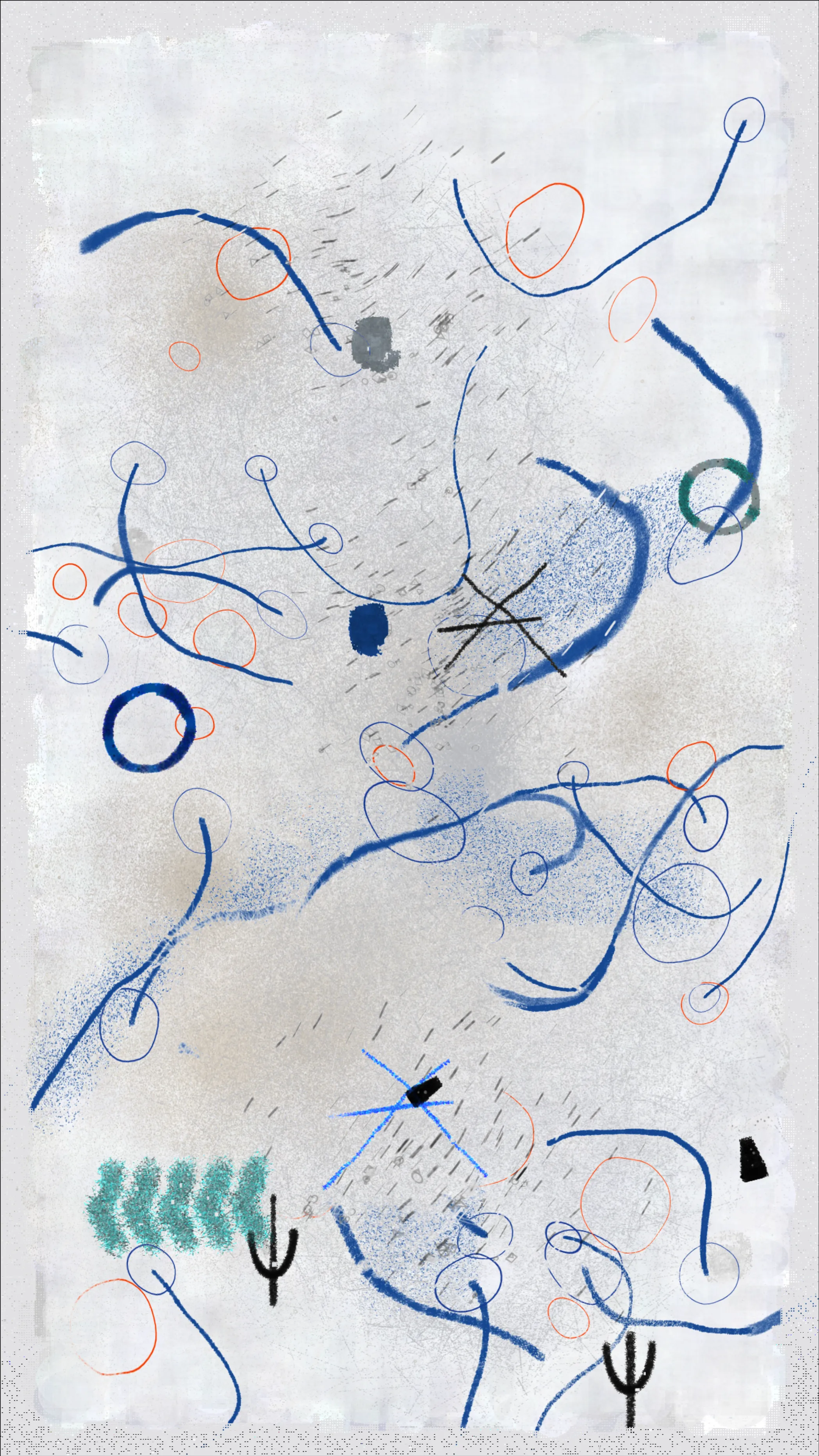 ATC, a generative art piece inspired by indigenous art in museums, explores line possibilities using algorithms like quadtree, flow field, and FBM. Aiming to create vibrant, dynamic, and playful brushstrokes, this work pays homage to artist Paul Klee.