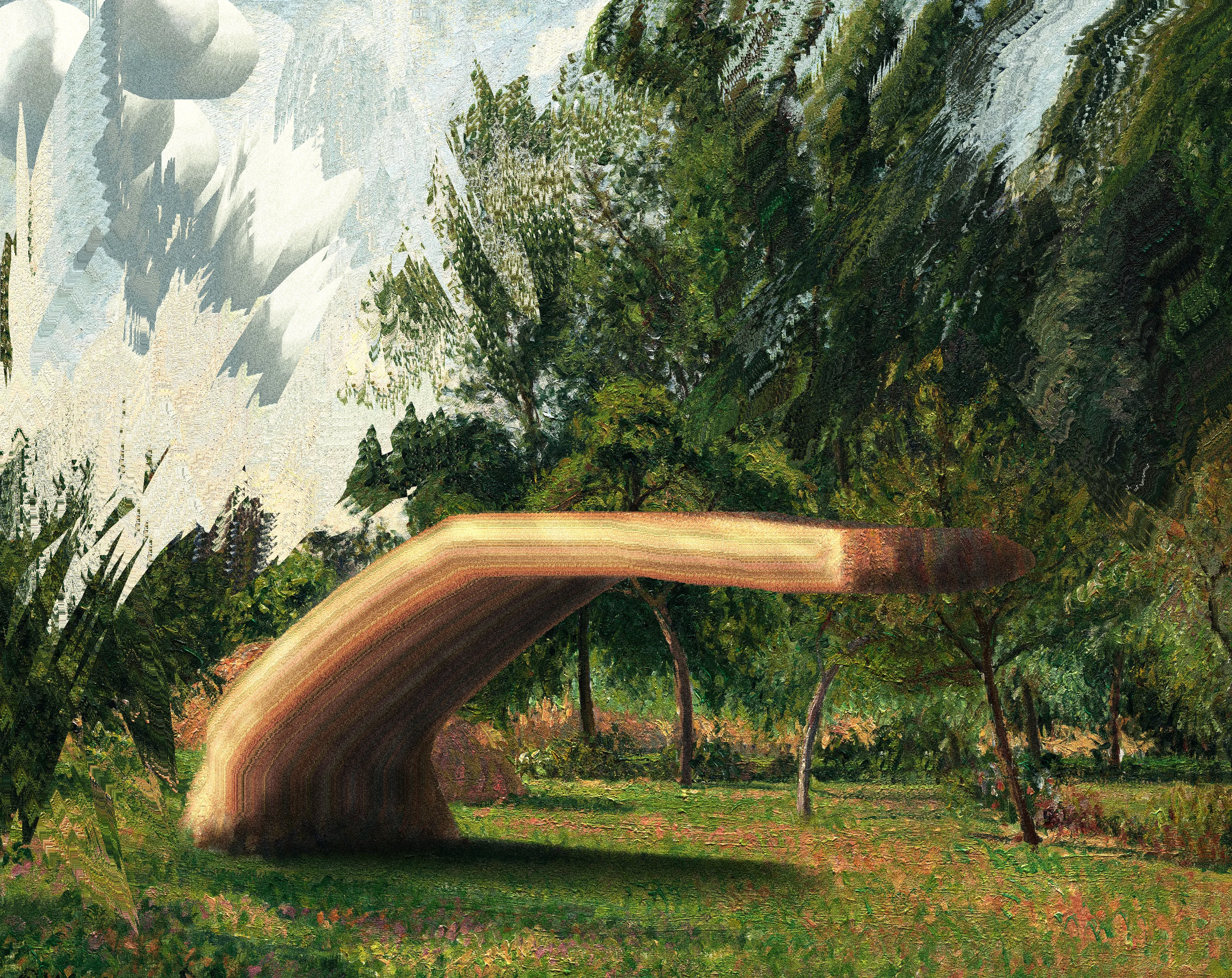 1/1 
Digital artwork inspired by Camille Pissarro's painting 'Haystacks, Morning, Eragny.
3670 x 2912 px
PNG

2023