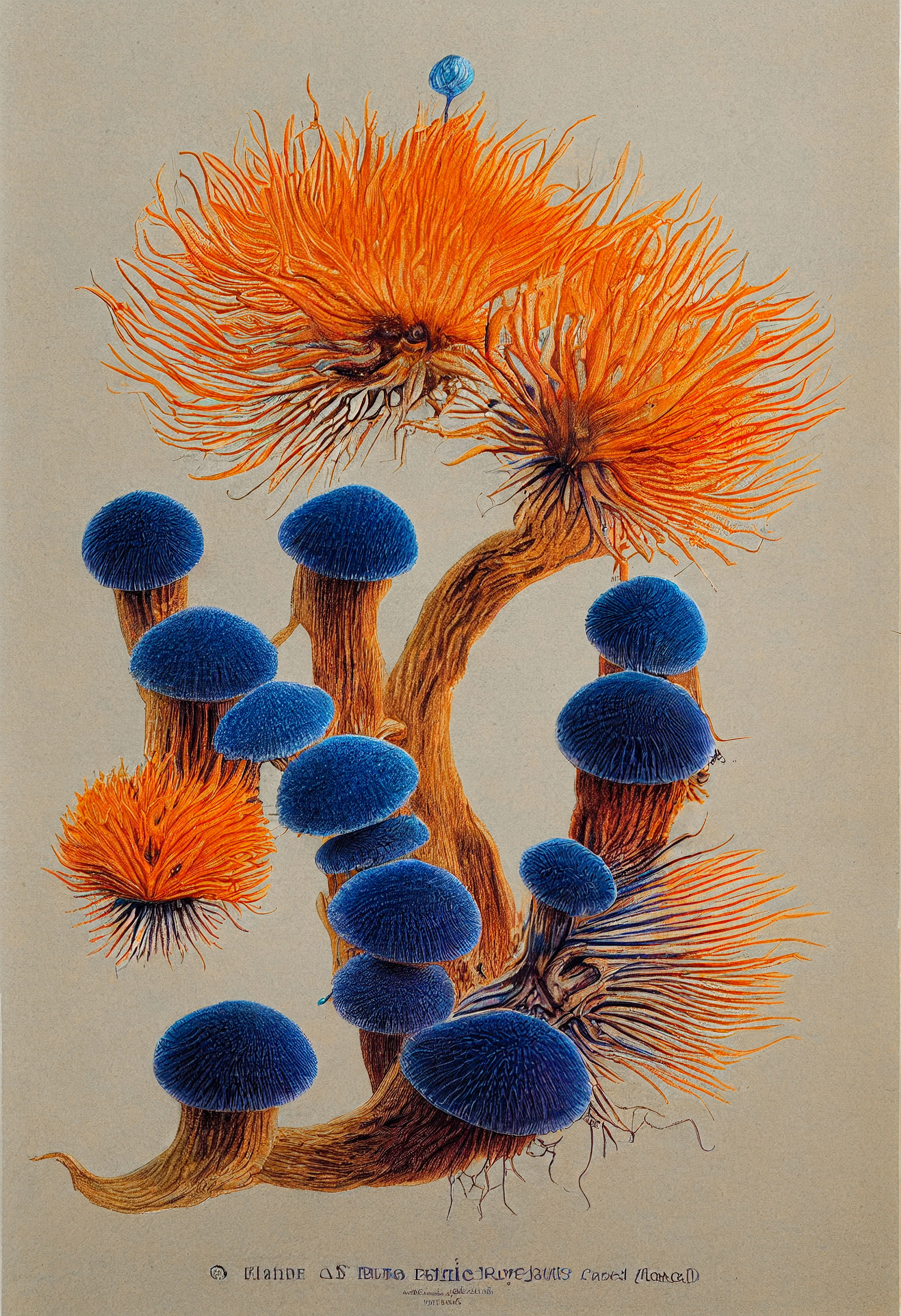 The Lion’s Breath Fungi is a semi-parasitic aquatic fungi that grows in bright clusters beneath its host.

It typically grows under spindly aquatic fungi, such as the Orange Lion's Mane Fungi, where it seeks refuge.  In time it attaches to its hosts roots, which allows the fungi access nutrients and moisture from the host, while also providing the host with some benefits in return. 

The bright blue color of the fungi cup serves as a warning to other ocean-organisms that the fungi is toxic, preventing them from consuming it and disrupting its vital connection to its host. The cup is also soft and spongy to the touch, making it easy for the mushroom to absorb surrounding nutrients from the environment.

In terms of healing properties, the fungi is foraged to support the immune system and improve overall health. Overall, the fungi is a fascinating fungus that has much to offer those who seek its therapeutic benefits.

--

.jpg
3328 x 4864
