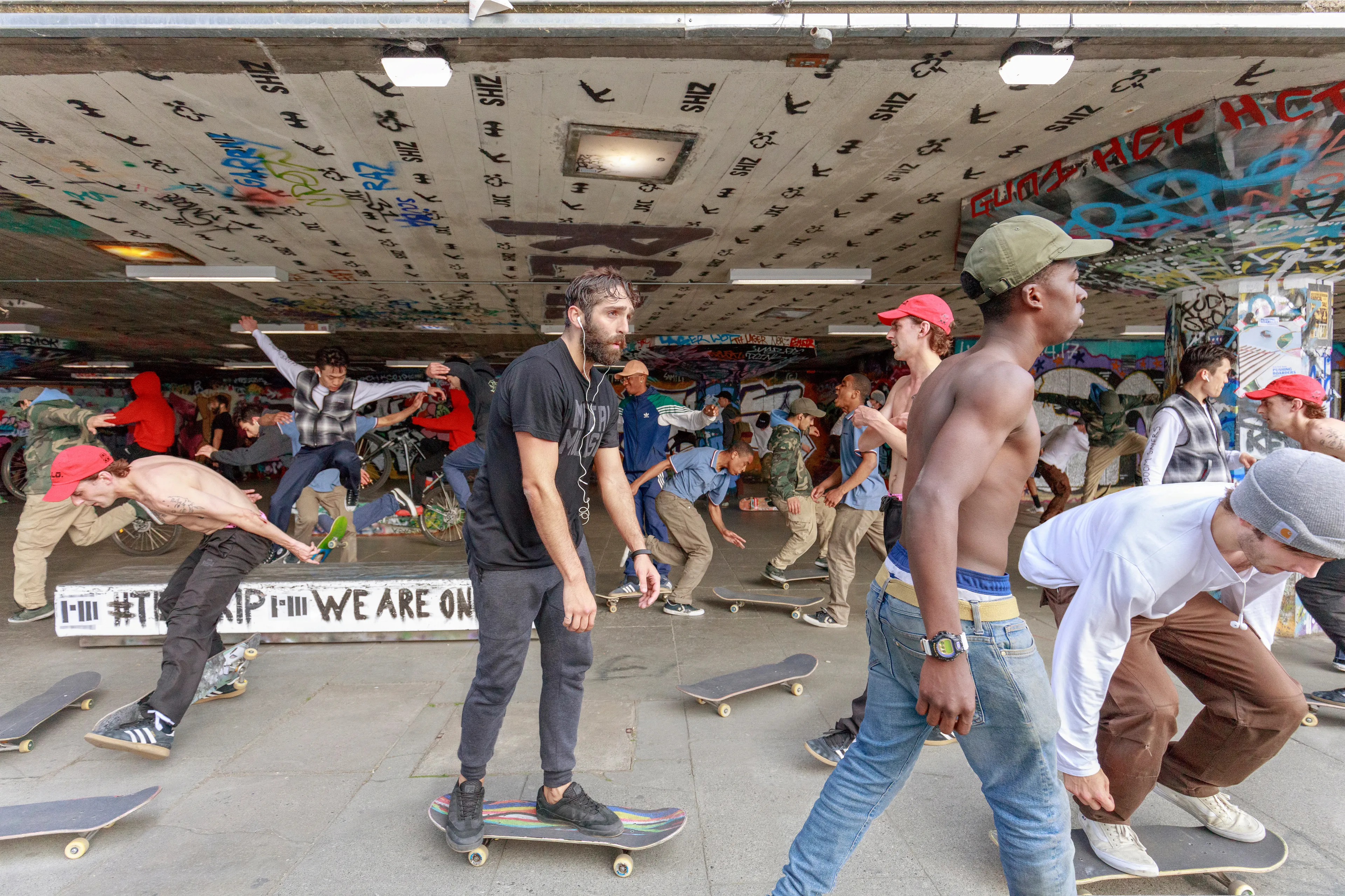 Each image in the series is a kind of a still time-lapse photo that compresses a couple of hours and thousands of exposures of a sporting event into a single image that conveys a sense of play, the eeriness of time, and a feeling of Dionysian chaos.