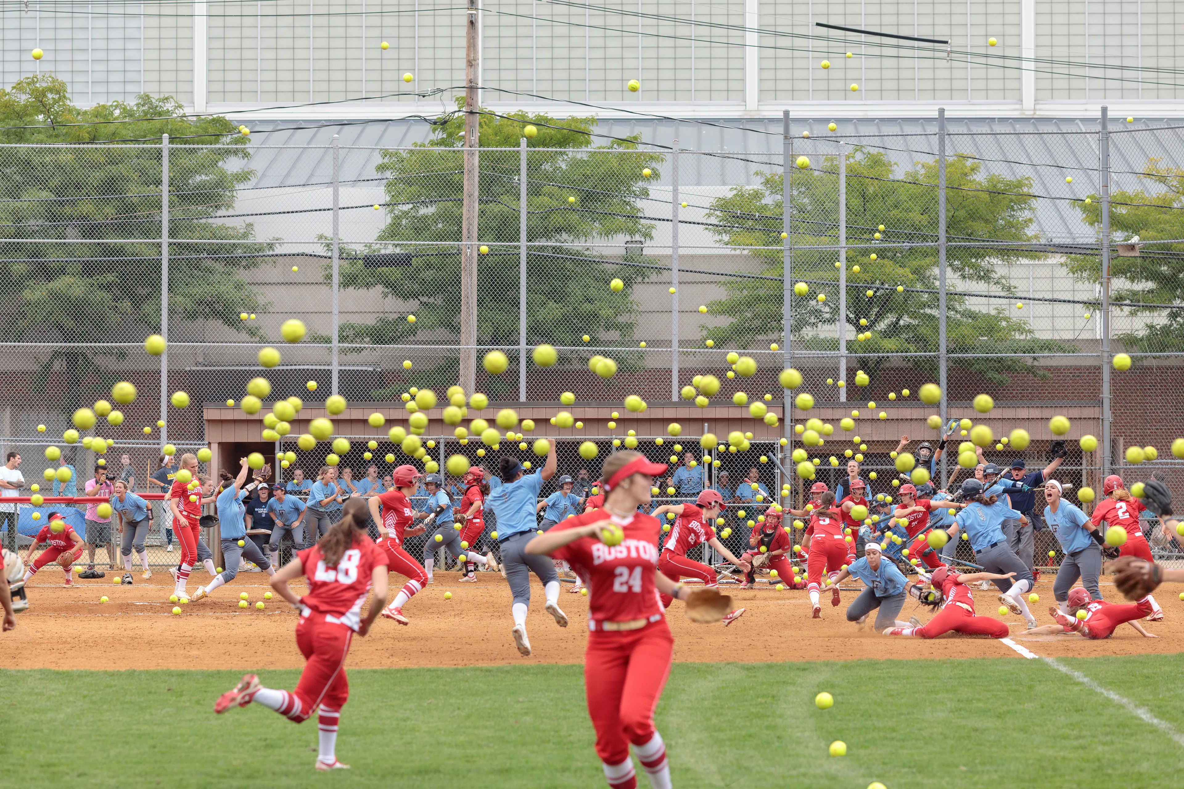 Each image in the series is a kind of a still time-lapse photo that compresses a couple of hours and thousands of exposures of a sporting event into a single image that conveys a sense of play, the eeriness of time, and a feeling of Dionysian chaos.