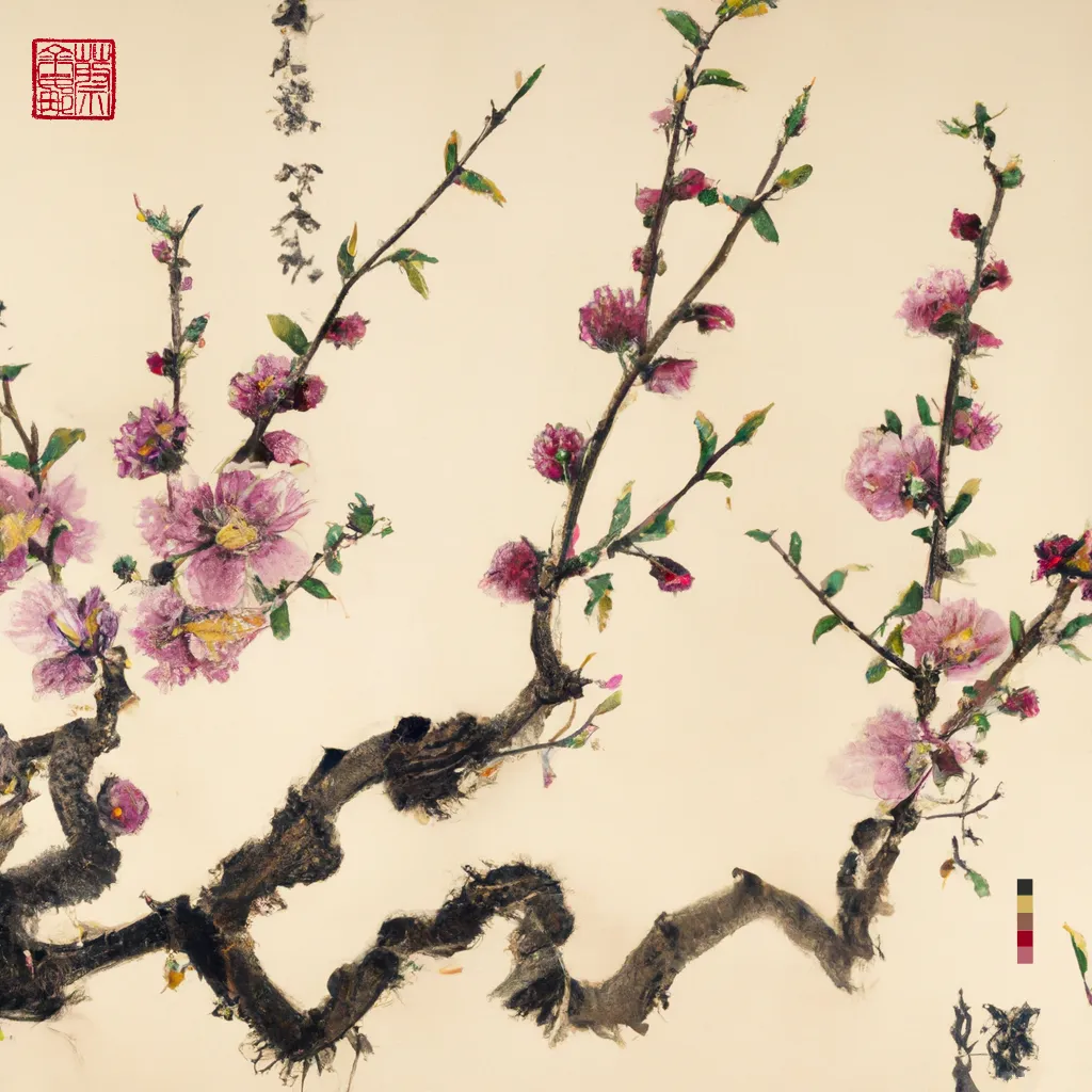 ‘Xie Hua’ (写 畫) Collection
1/1

Through the process of deconstructing and recontextualising the ancient Chinese instructional text on technique and aesthetics, the Mustard Seed Garden Painting Manual, first published in 1679, I have invited AI invigorated responses creating artworks that illuminate, reanimate and imagine the past in a glorious homage to tradition and technological experimentation.

In China there is an historical kinship between writing (xie | 写) and painting (hua | 畫). Literati scholar-painters would describe the act of painting in terms of the verb to write, xie (写), or even praise good literati painting by calling it writing. This intersection is explored in ‘Xie Hua’ (写 畫) Collection with artworks written from imagination into reality through the conduit of AI.

The addition of my artist seal 蔡金娜 (Choy Gina) indicates authorship and enhances composition. While the DALL·E watermark is rotated vertically as a second seal to reflect the medium of AI.