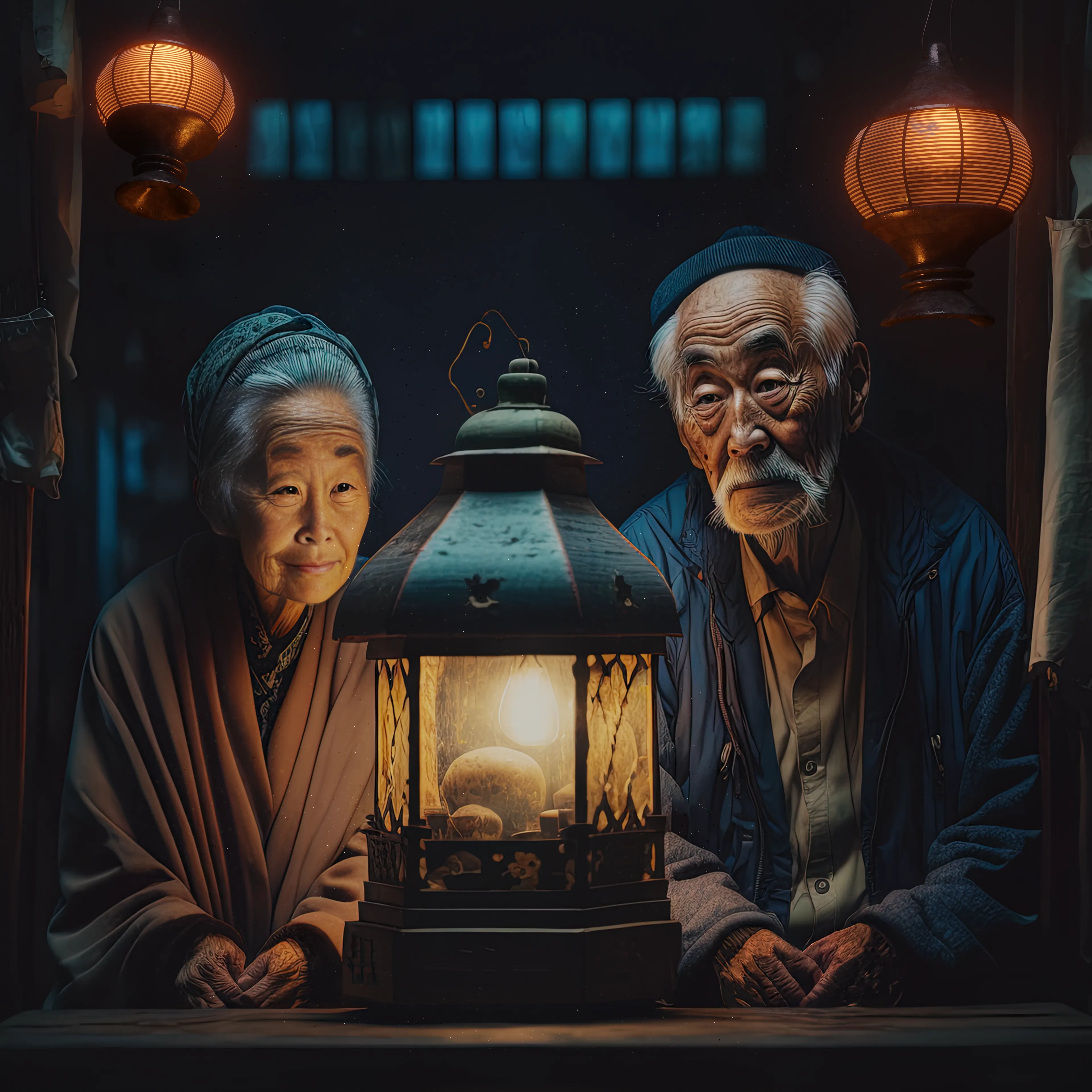 As we sit, hand in hand,  
Gazing at a lamp, so bright and grand.  
Its light is a symbol of love untold,  
A memory of joy, forever to hold.