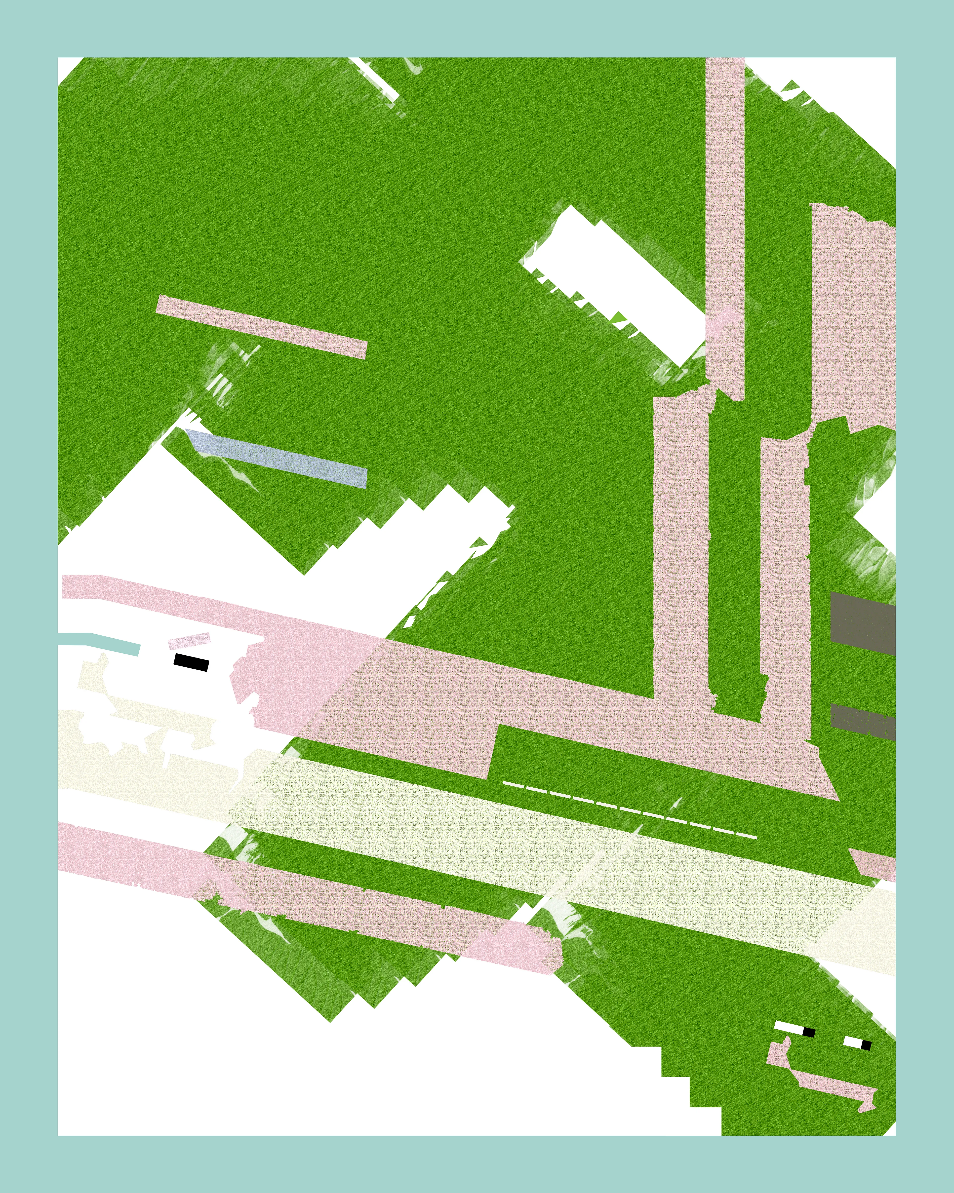 This series merges classic abstract expressionist principles with a vibrant array of digitally-native components — computer symbols, folders, emojis, and Photoshop textures and brushes