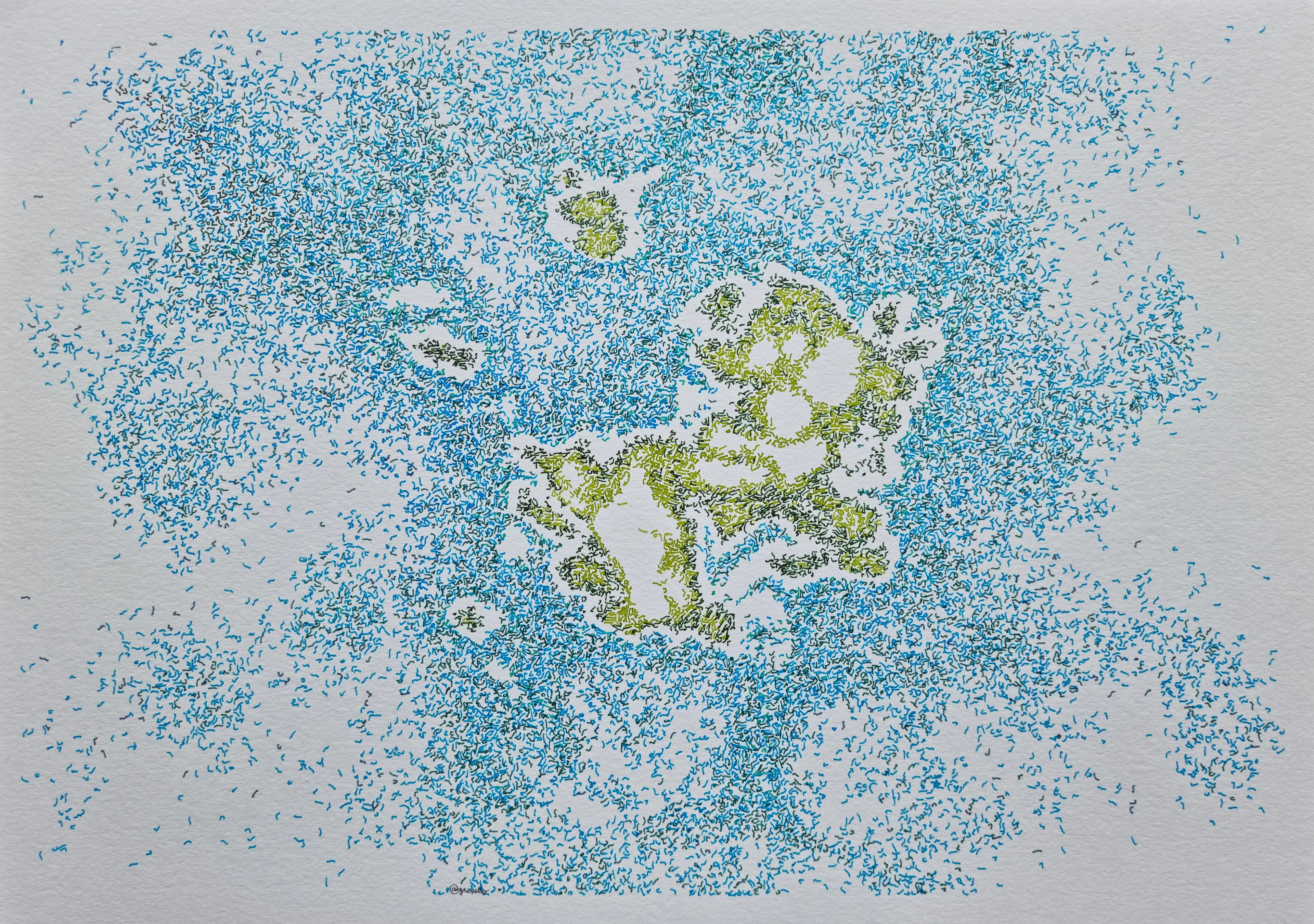 This piece is part of the Plotted Islands generative collection bringing to life imaginary maps through the power of code.

It comes with a physical A3 piece (420mm x 297mm) made with fountain pen inks on watercolor paper.

This token (NFT) is a 1:1 digital version of the physical plot. Each primary sale allows to acquire the physical plot. Please contact @greweb on Twitter or via other socials (see https://greweb.me/) to arrange the shipping.

Upon resale on the secondary market, the original plot shall be shipped to the new owner. Please contact the physical owner directly.