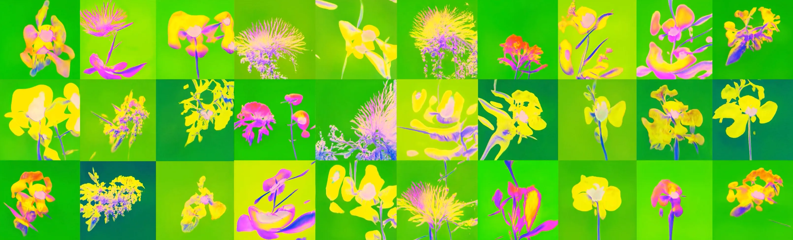 ‘Once Upon A Garden’ is a digitally composited garden presenting a dystopian projection of a likely outcome of global warming. It depicts a world where humans now have to live with simulated images of plants and flowers because they have all disappeared from earth. It asks whether the preservation of nature is compatible with the goals of industrialised and industrialising societies, and in general is a reflection on what gets left behind in our pursuit of progress.

‘Once Upon a Garden’ is ultimately a GAN (generative adversarial network) trained on thousands of images of extinct and endangered flora from the Sahel region, where I was born and live. It was created with the intent to be an installation that mimics walking through an artificial garden, and all the sorrow and beauty that this implies.

The extended gardens build on previous gardens in this body of work, and add more species under new light conditions. They are longer, more immersive garden experiences that invite deeper meditation on flora we lost.