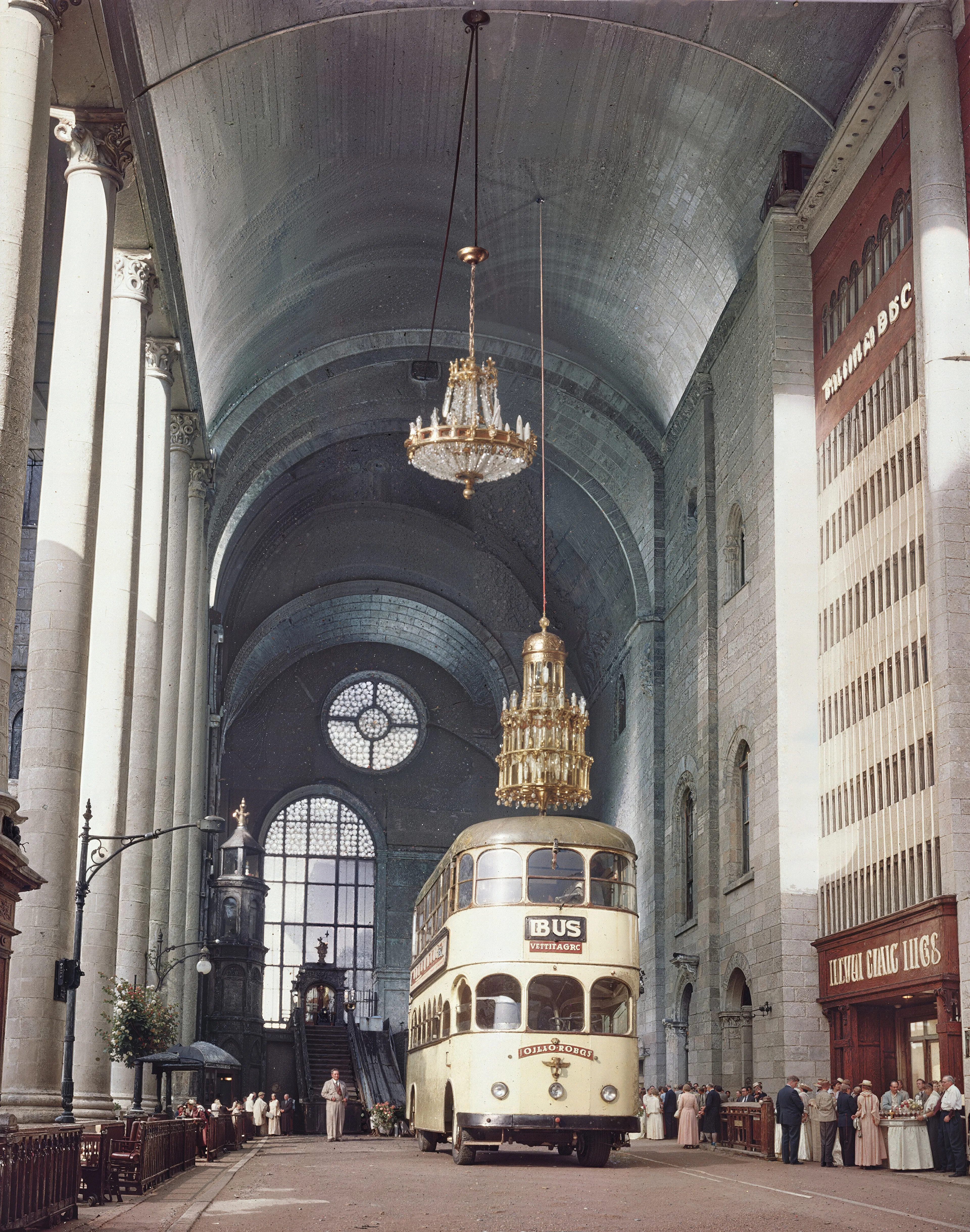 35mm #1: France, Périgueux, 1960s - Périgueux Cathedral interior
35mm #2: England, Blackpool, 1970s - Tram going down a coastal street