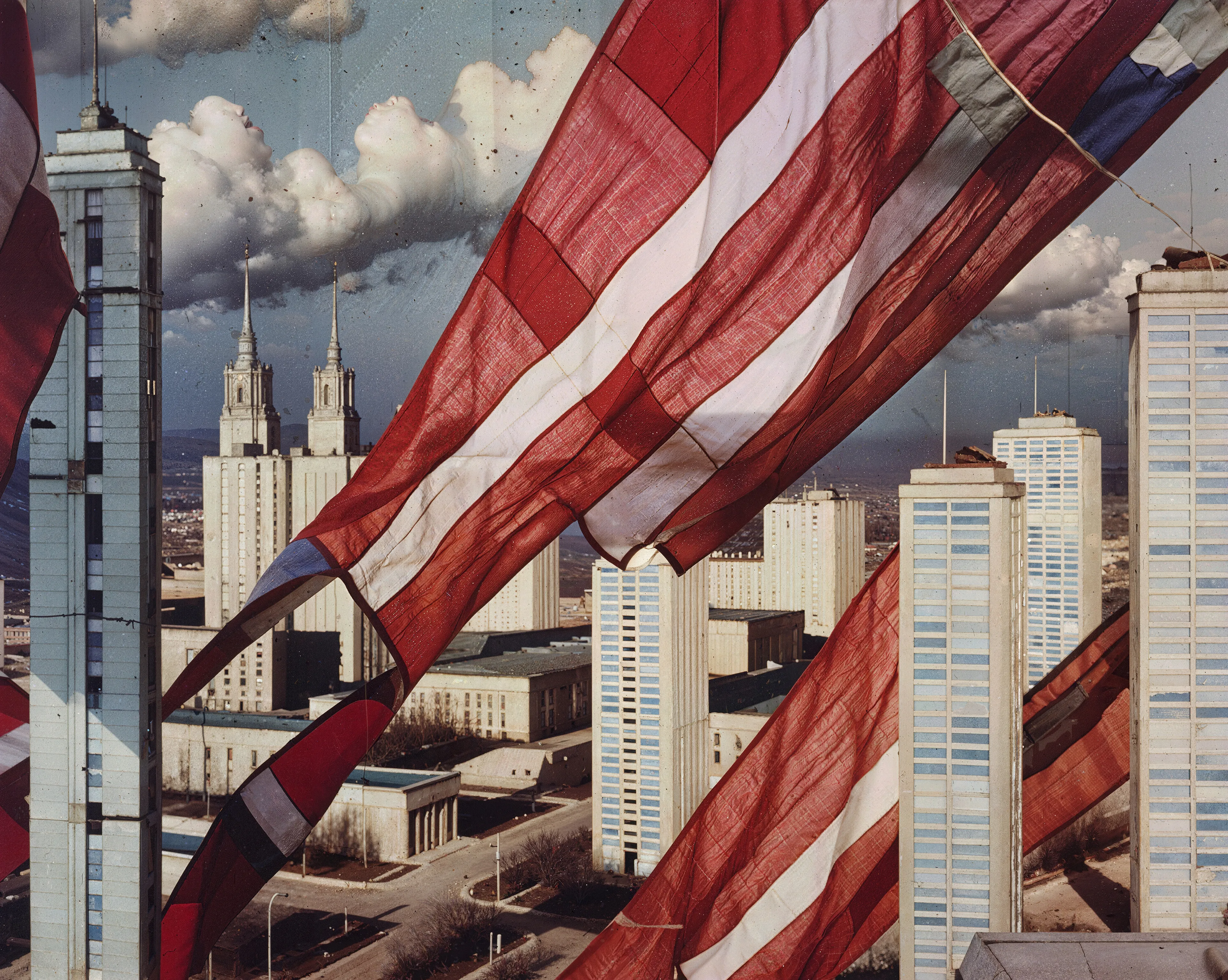 35mm #1: Russia, Moscow, 1960s - Wide cityscape
35mm #2: England, London, 1980s - Close-up of the Union Jack