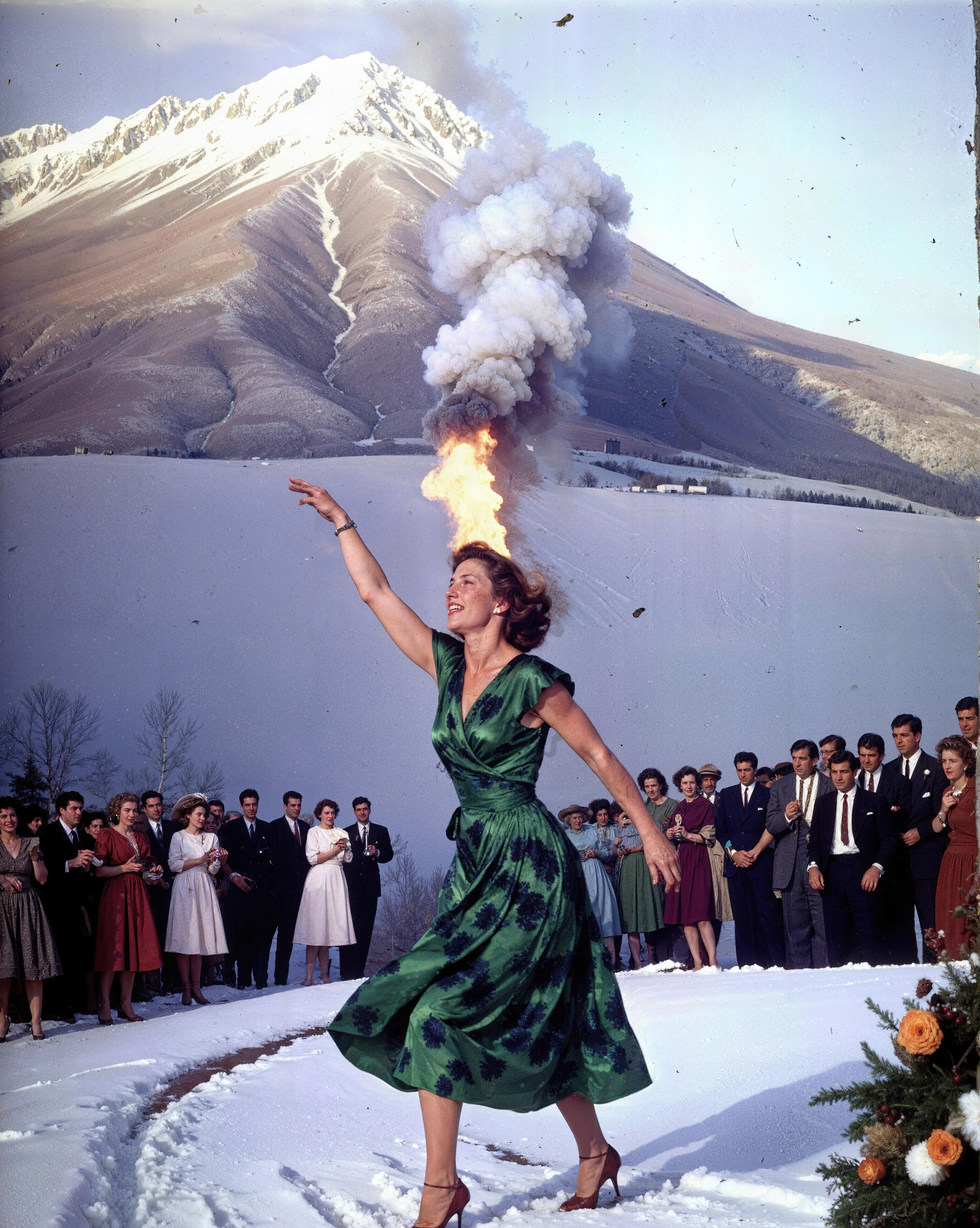 35mm #1: Austria, Innsbruck, 1960s - The Winter Olympics Torch
35mm #2: England, 1960s - Lady dancing in a green dress in front of an audience in a ballroom