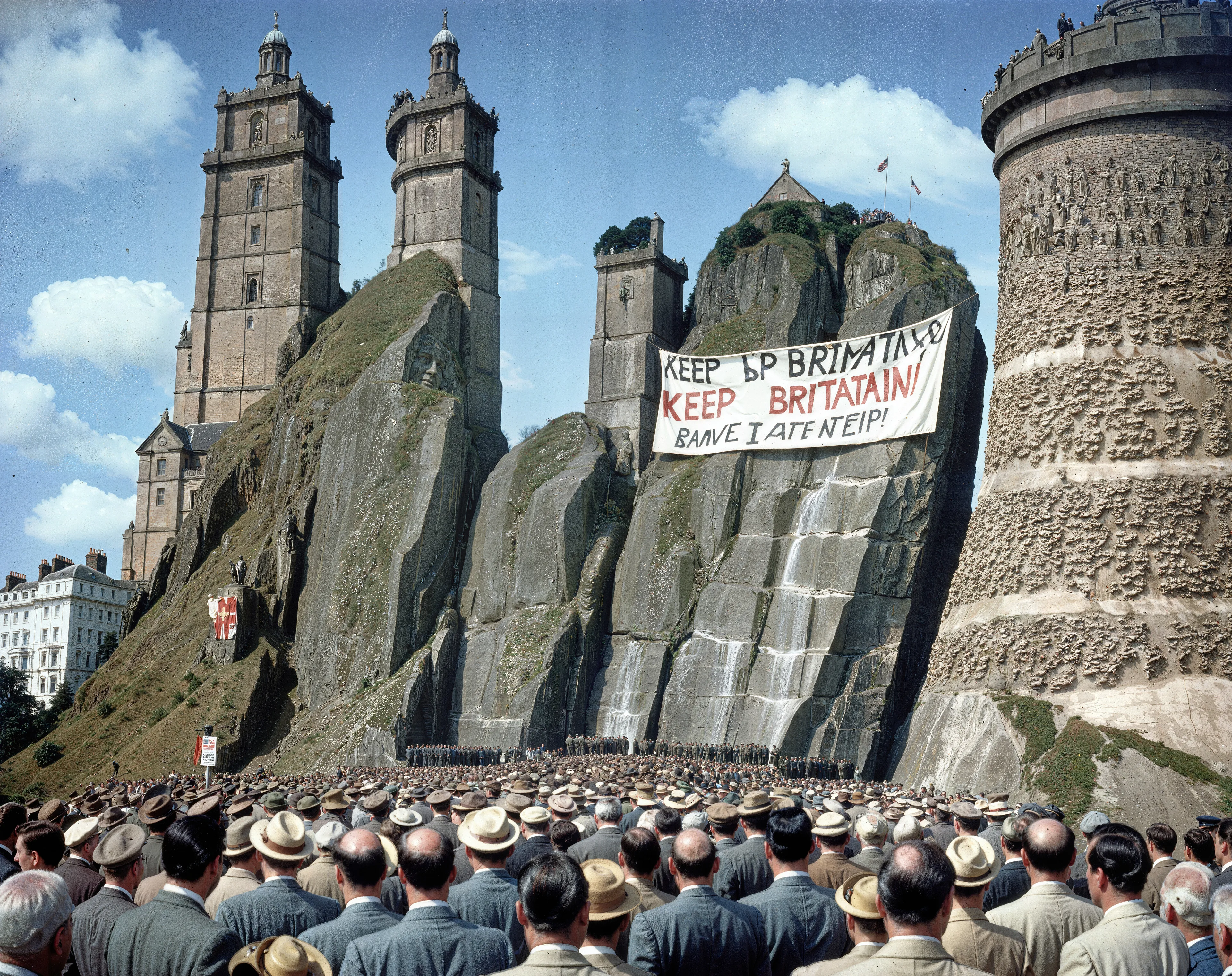 35mm #1: Brazil, Rio de Janeiro, 1950s - Sugarloaf mountainside
35mm #2: England, London, 1950s - White Defence League rally at Nelson's Column
