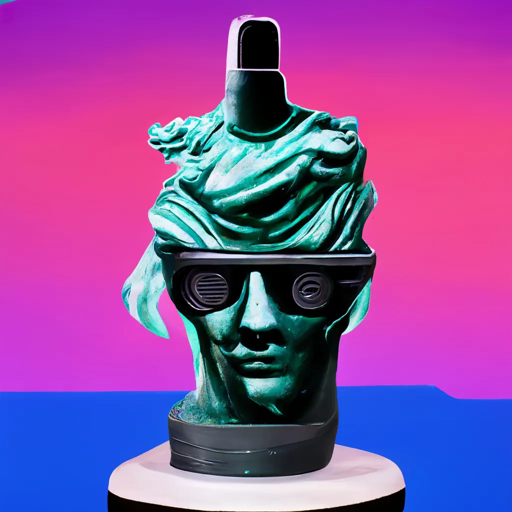 A RANGE OF ABSTRACT PRODUCTS BROUGHT TO YOU FROM THE DREAMS OF SUPERINTELLIGENCE, 'DESKTOP STATUE SYSTEMS LIMITED' IS A BROAD RANGE OF SCULPTED STATUE TECHNOLOGIES THAT WERE METICULOUSLY CHOSEN BY CRYPTOARTIST ROBNESS FOR YOUR PERSONAL ENJOYMENT.  IN COLLABORATION WITH MIDJOURNEY A.I., ROBNESS HAS GONE THROUGH 40,000 GENERATED SYSTEMS AND CHOSE 11,111 BY HAND, STRAIGHT TO YOUR CRYPTOART COLLECTION.  WE HOPE YOU ENJOY YOUR NEW ADDITION TO YOUR CRYPTOART COLLECTION AND WE AT DESKTOP STATUE SYSTEMS LIMITED WISH YOU A GOOD JOURNEY THROUGH THIS NEW ARTISTIC RENAISSANCE.