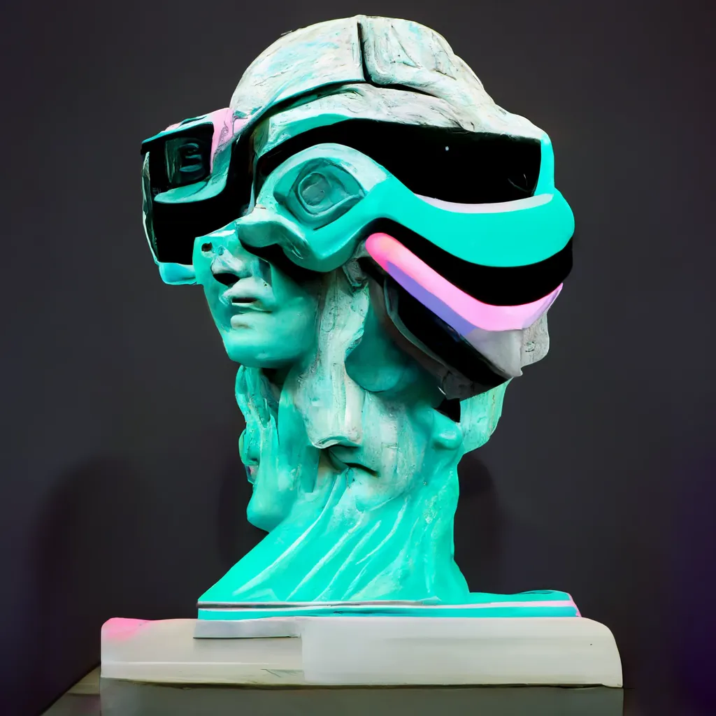 A RANGE OF ABSTRACT PRODUCTS BROUGHT TO YOU FROM THE DREAMS OF SUPERINTELLIGENCE, 'DESKTOP STATUE SYSTEMS LIMITED' IS A BROAD RANGE OF SCULPTED STATUE TECHNOLOGIES THAT WERE METICULOUSLY CHOSEN BY CRYPTOARTIST ROBNESS FOR YOUR PERSONAL ENJOYMENT.  IN COLLABORATION WITH MIDJOURNEY A.I., ROBNESS HAS GONE THROUGH 40,000 GENERATED SYSTEMS AND CHOSE 11,111 BY HAND, STRAIGHT TO YOUR CRYPTOART COLLECTION.  WE HOPE YOU ENJOY YOUR NEW ADDITION TO YOUR CRYPTOART COLLECTION AND WE AT DESKTOP STATUE SYSTEMS LIMITED WISH YOU A GOOD JOURNEY THROUGH THIS NEW ARTISTIC RENAISSANCE.