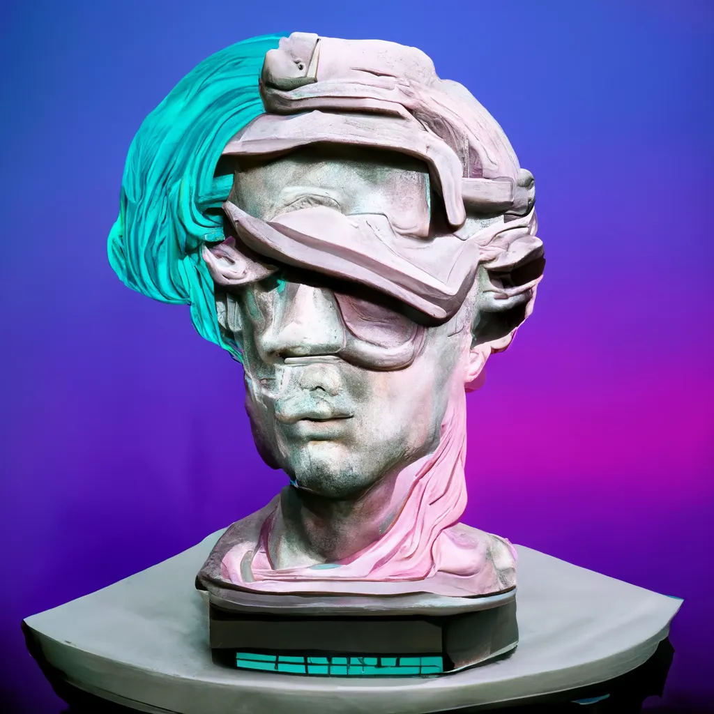 A RANGE OF ABSTRACT PRODUCTS BROUGHT TO YOU FROM THE DREAMS OF SUPERINTELLIGENCE, 'DESKTOP STATUE SYSTEMS LIMITED' IS A BROAD RANGE OF SCULPTED STATUE TECHNOLOGIES THAT WERE METICULOUSLY CHOSEN BY CRYPTOARTIST ROBNESS FOR YOUR PERSONAL ENJOYMENT.  IN COLLABORATION WITH MIDJOURNEY A.I., ROBNESS HAS GONE THROUGH 40,000 GENERATED SYSTEMS AND CHOSE 11,111 BY HAND, STRAIGHT TO YOUR CRYPTOART COLLECTION.  WE HOPE YOU ENJOY YOUR NEW ADDITION TO YOUR CRYPTOART COLLECTION AND WE AT DESKTOP STATUE SYSTEMS LIMITED WISH YOU A GOOD JOURNEY THROUGH THIS NEW ARTISTIC RENAISSANCE.