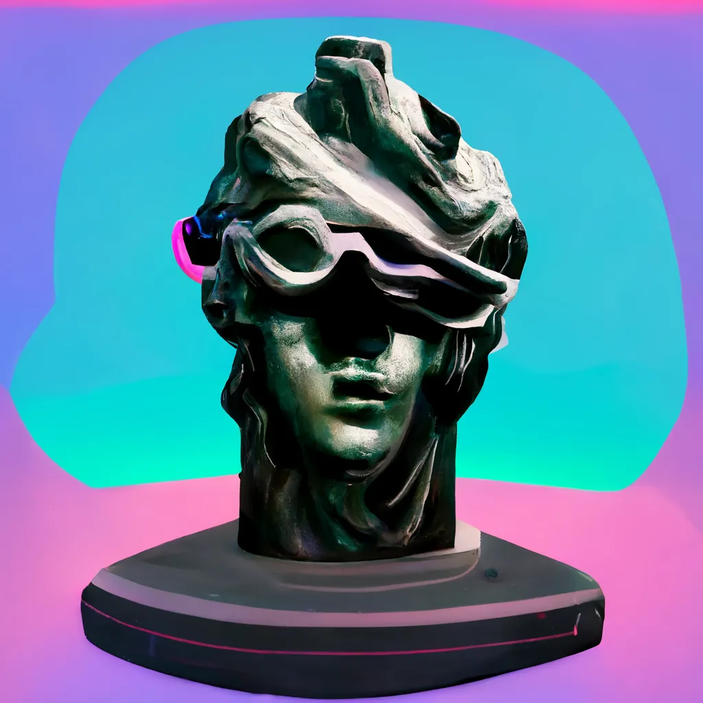 A RANGE OF ABSTRACT PRODUCTS BROUGHT TO YOU FROM THE DREAMS OF SUPERINTELLIGENCE, 'DESKTOP STATUE SYSTEMS LIMITED' IS A BROAD RANGE OF SCULPTED STATUE TECHNOLOGIES THAT WERE METICULOUSLY CHOSEN BY CRYPTOARTIST ROBNESS FOR YOUR PERSONAL ENJOYMENT.  IN COLLABORATION WITH MIDJOURNEY A.I., ROBNESS HAS GONE THROUGH 40,000 GENERATED SYSTEMS AND CHOSE 11,111 BY HAND, STRAIGHT TO YOUR CRYPTOART COLLECTION.  WE HOPE YOU ENJOY YOUR NEW ADDITION TO YOUR CRYPTOART COLLECTION AND WE AT DESKTOP STATUE SYSTEMS LIMITED WISH YOU A GOOD JOURNEY THROUGH THIS NEW ARTISTIC RENAISSANCE.