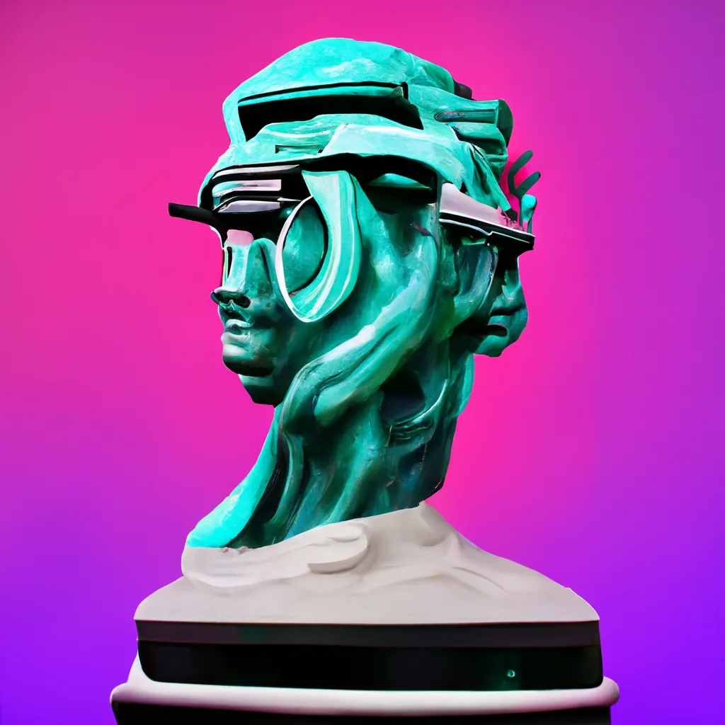 A RANGE OF ABSTRACT PRODUCTS BROUGHT TO YOU FROM THE DREAMS OF SUPERINTELLIGENCE, 'DESKTOP STATUE SYSTEMS LIMITED' IS A BROAD RANGE OF SCULPTED STATUE TECHNOLOGIES THAT WERE METICULOUSLY CHOSEN BY CRYPTOARTIST ROBNESS FOR YOUR PERSONAL ENJOYMENT.  IN COLLABORATION WITH MIDJOURNEY A.I., ROBNESS HAS GONE THROUGH 40,000 GENERATED SYSTEMS AND CHOSE 11,111 BY HAND, STRAIGHT TO YOUR CRYPTOART COLLECTION.  WE HOPE YOU ENJOY YOUR NEW ADDITION TO YOUR CRYPTOART COLLECTION AND WE AT DESKTOP STATUE SYSTEMS LIMITED WISH YOU A GOOD JOURNEY THROUGH THIS NEW ARTISTIC RENAISSANCE.