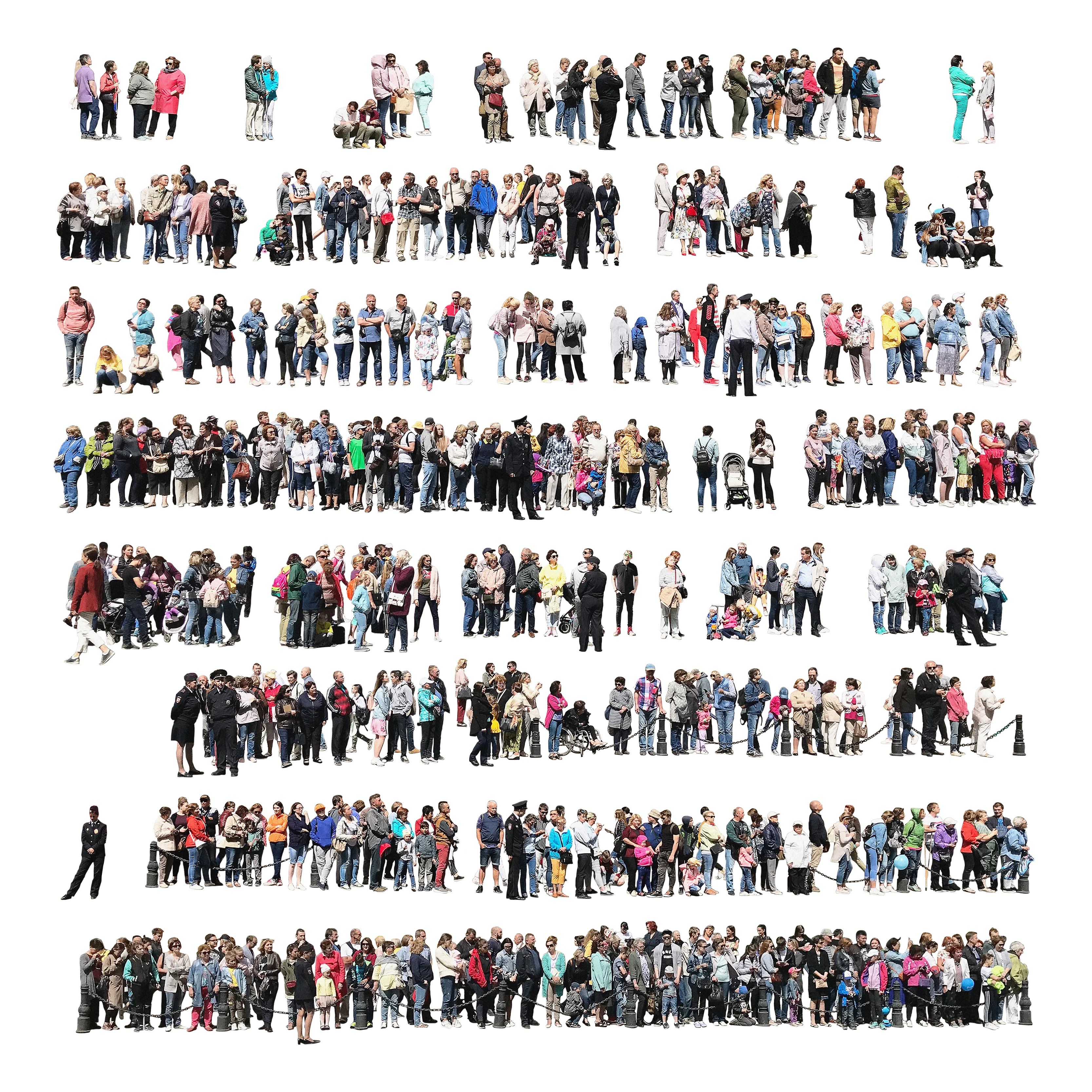 Let's turn to the human being - the most beautiful creature our world has to offer!

A human movement in the context of a city is in effect a fleeting momentum that will never reoccur.
Just like light and shadow are elusive in our everyday life, so is every move of a human being - elusive, fleeting and irretrievable.
Human beings in the city without the city.
Frozen sculptures.

2019 | St. Petersburg
