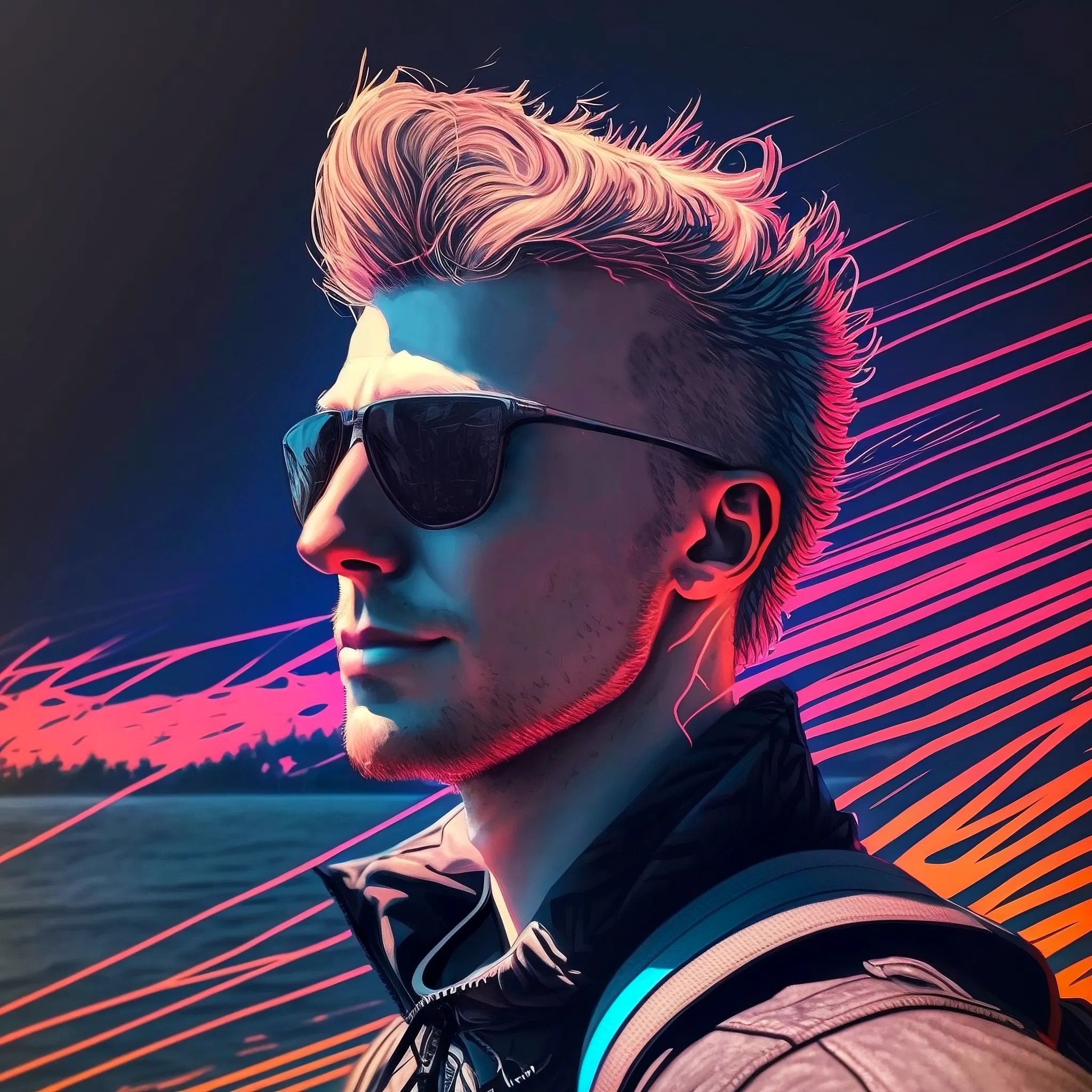 What would Owen Moore look like as an 80s synth playing rockstar?