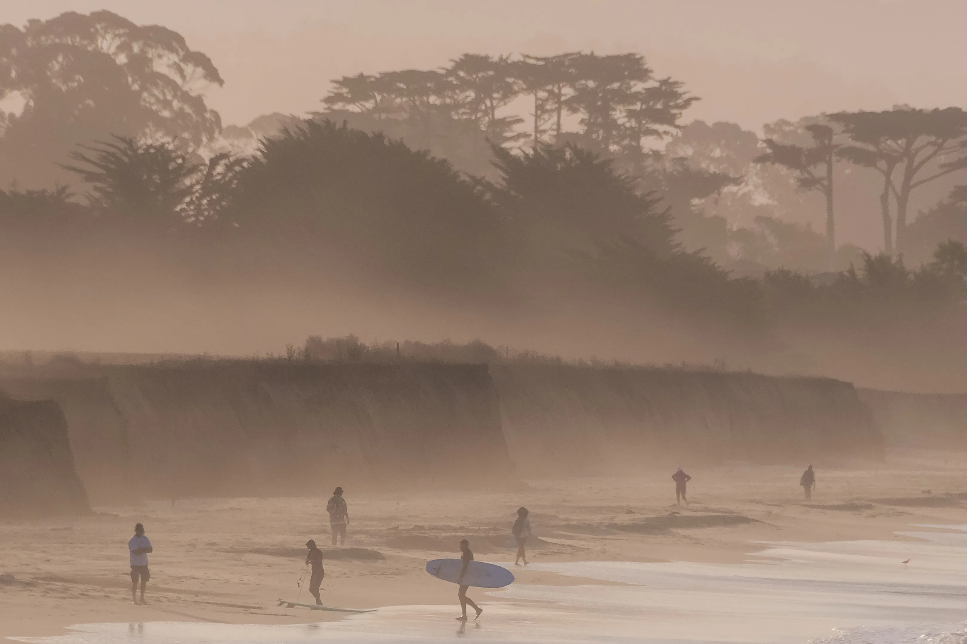 Half Moon Bay is a gorgeous little town. It's famous for hosting the Mavericks Surf competition, but there's also some chill surf spots that aren't as death-defying. This one's called "The Jetty". I love that each person in this image is doing their own thing down in the fog, separate from everyone else. It's a crowded beach for a foggy morning during a pandemic, but everyone has their own space to enjoy.