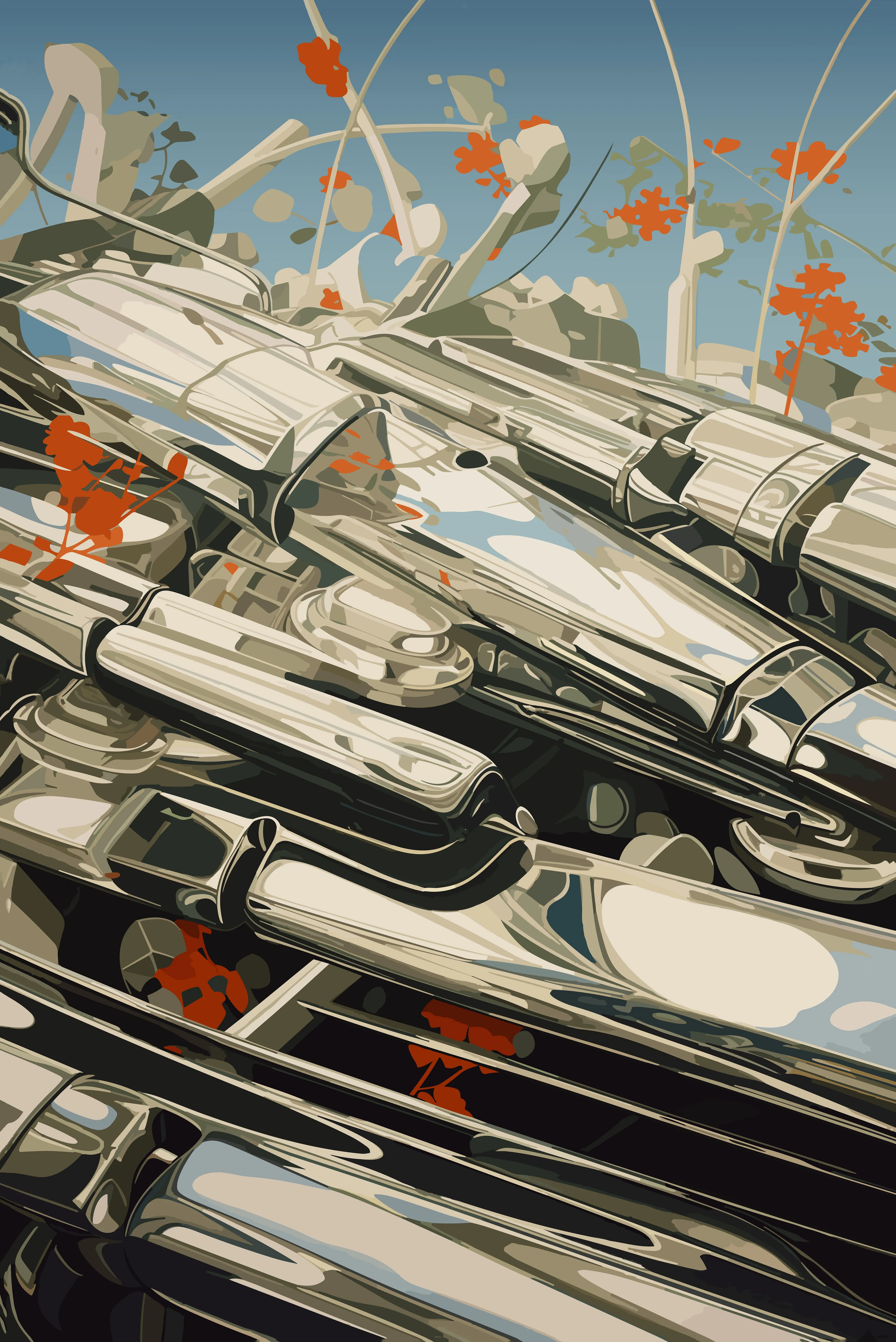 The Horizon Collection features 200 artworks, meticulously curated by HODLERS. It includes 20 unique 1/1 pieces by Katie Morris, Olga Fradina, Stephan Vasement, Javier Tomeo, Ganchitecture, Ira Greenberg, and Tristan Rettich. Additionally, limited 1/20 editions by qubibi and agoria.