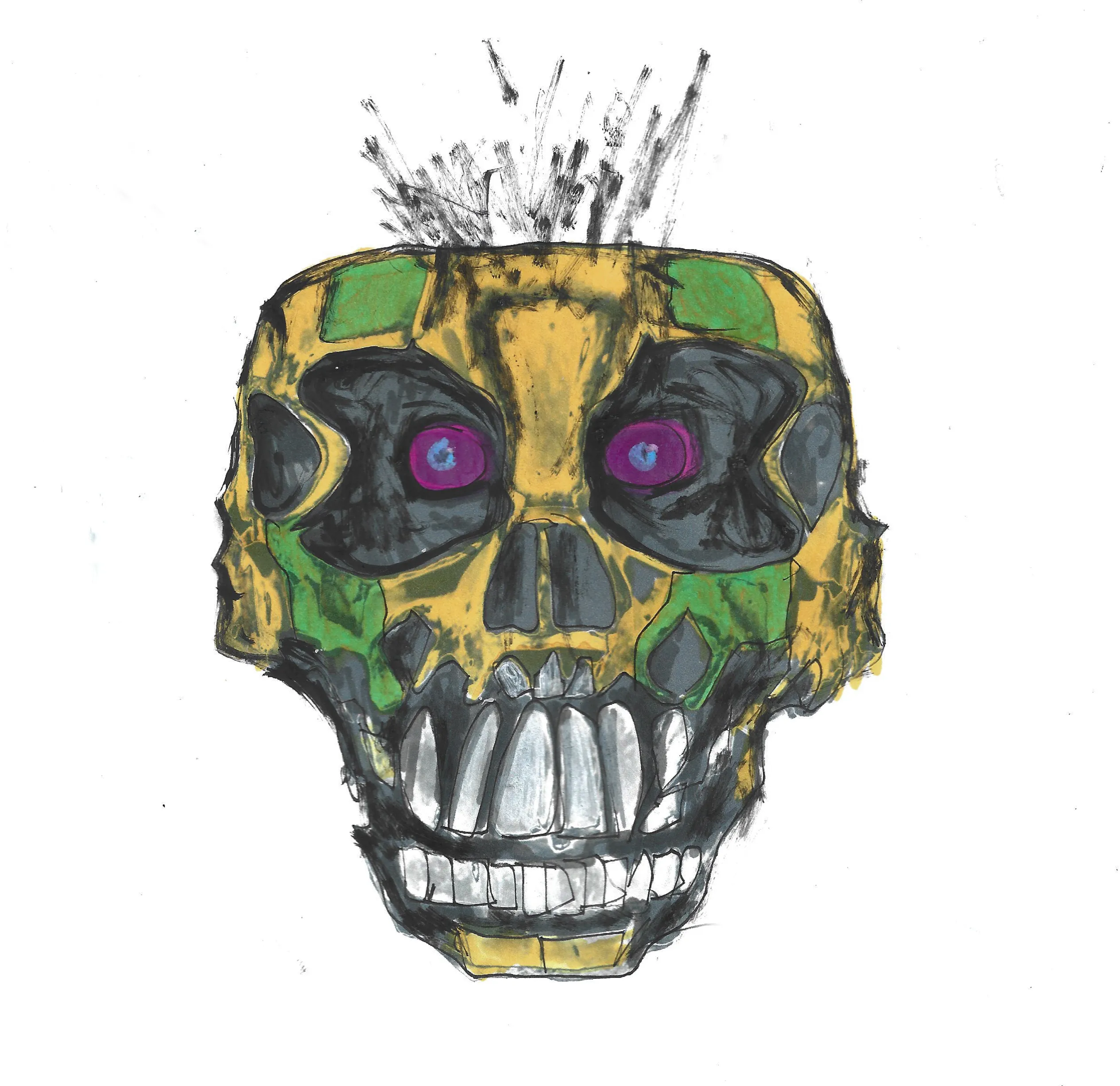 Skull silhouette generated by A.I and enchanced by Aleqth.

