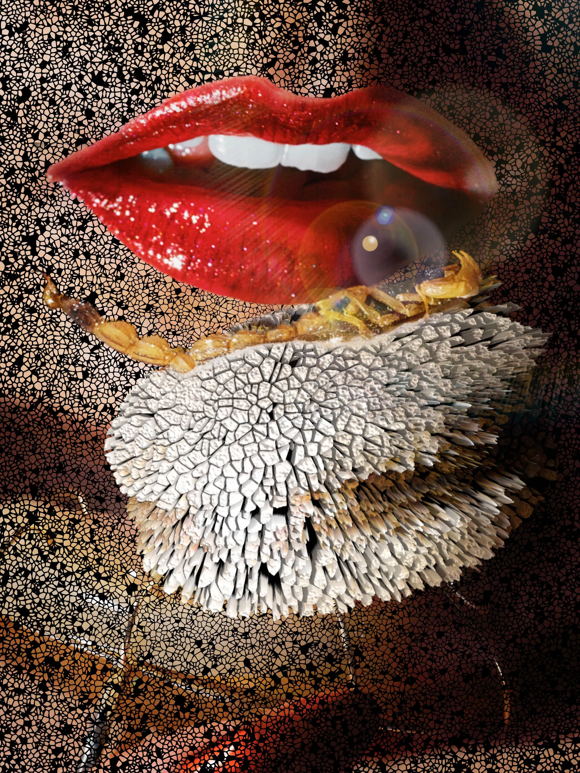 24K edible golden scorpion & lips of red. 
Collaboration of GiselXFlorez & Prokopevone 
2020