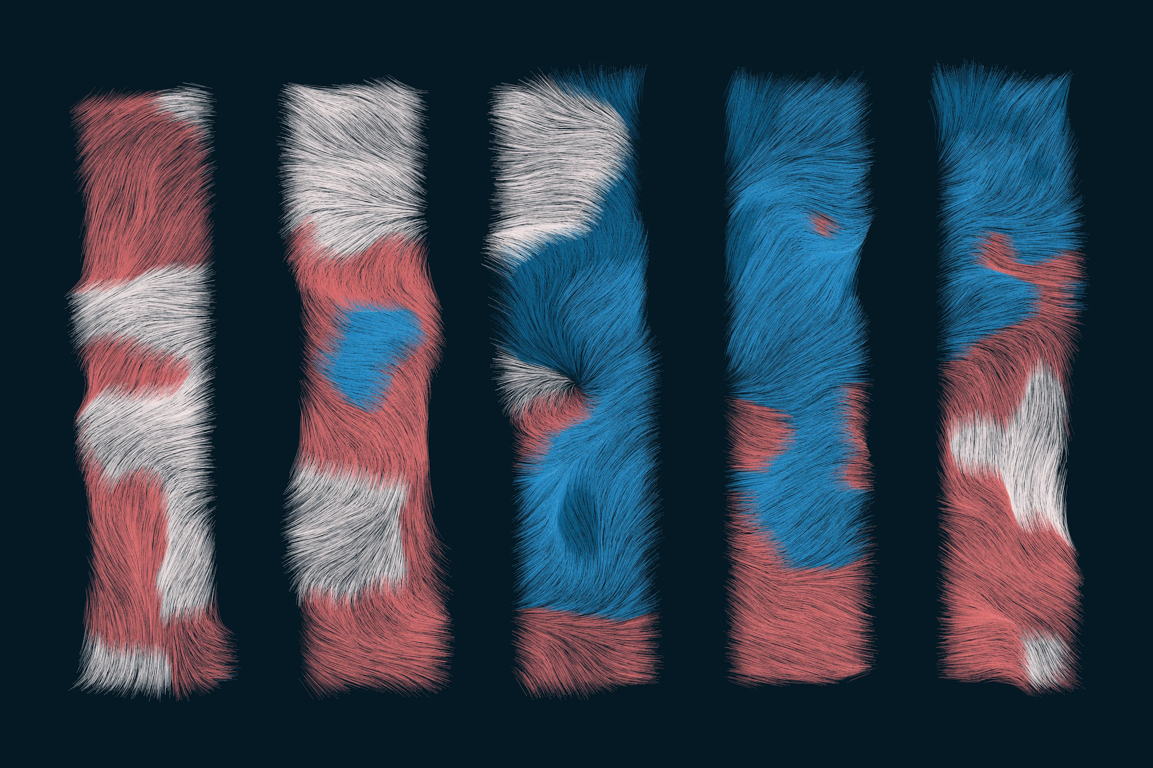 Folradura means fur in Old Occitan, a Romance language spoken in the south of France. This generative series explores producing organic patterns using a cocktail of maths, physics, noise, randomness... 

High res image: https://256art.s3.eu-central-1.amazonaws.com/mainnet/0x5bbc99490709e651cdedbe52697379f61ec9832e/max/360.png
Live view: https://256art.s3.eu-central-1.amazonaws.com/mainnet/0x5bbc99490709e651cdedbe52697379f61ec9832e/html_files/360.html