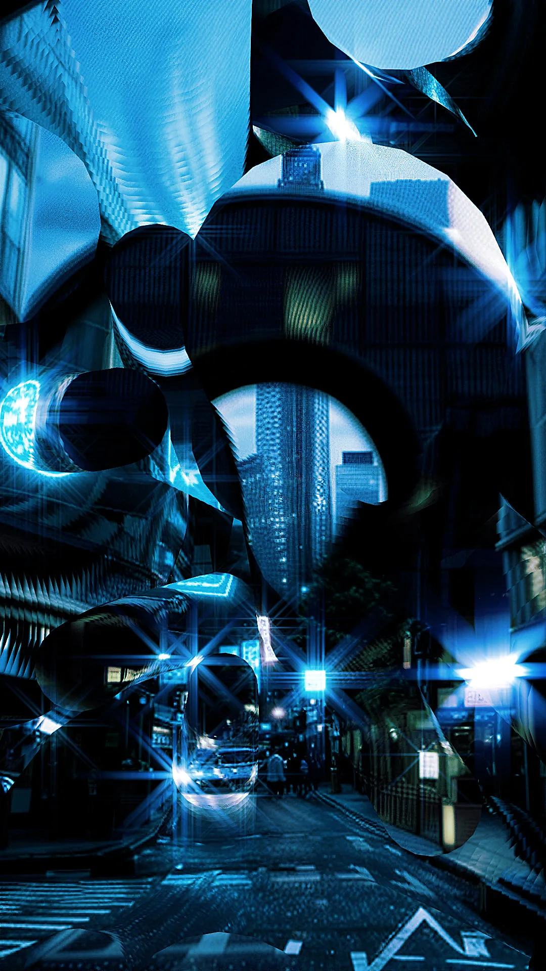 Saeko Ehara’s _Synergistic Metropolis_ is the product of an algorithm powered by Stable Diffusion (AI) and TouchDesigner, a node-based visual coding software. From image generation to animation calculations, every aspect of the process is fully automated by the computer. In this way, the project builds on Hiroshi Kawano’s explorations of computational simulation by emphasizing an AI-centered workflow. Just as Kawano’s _Artificial Mondrian_ (1967) revealed the influence of Piet Mondrian, so this work also channels the latter’s _Broadway Boogie Woogie_ (1942-43), which captures the vibrancy of New York City. However, in contrast, Ehara has fed images of Japanese nocturnal landscapes into the machine, adding generative animations to produce a unique rhythm through the fusion of inorganic AI generation and human creative intervention, blending stillness with motion.<br><br>While much of the simulation in this work is delegated to the computer, the process of building the system and selecting the final outputs still depends on human judgment. The work therefore reflects the paradox of digital art as both heavily reliant on mechanical procedure and human intention and choice. Even creations born of machines carry within them the semblance of life.<br><br>「Synergistic Metropolis」は、Stable Diffusion（AI）とノードベースのビジュアルコーディングソフトウェアであるTouchDesignerによって駆動されるアルゴリズムから生まれました。画像生成からアニメーションの計算に至るまで、プロセスのすべてがコンピュータによって完全に自動化されています。このように、このプロジェクトではAIを中心としたワークフローを強調することで、川野洋が探求した計算シミュレーションの成果を発展させることを試みました。ピート・モンドリアンの影響が色濃くみられる川野の「Artificial Mondrian」（1967）のように、この作品もまたニューヨークの活気を捉えたモンドリアンの「Broadway Boogie Woogie」（1942-43）に触発されています。対照的に、江原は日本の夜景を機械に入力し、ジェネラティブアニメーションを加えることで、無機的なAI生成と人間の創造的介入を融合させ、静と動を組み合わせた独自のリズムを生み出しています。<br><br>この作品では、シミュレーションの多くがコンピュータに委ねられていますが、システムの構築や最終出力の選択プロセスは依然として人間の判断に依存しています。したがって、この作品は、デジタルアートが機械的な手続きに大きく依存しながらも、人間の意図と選択によって形作られるというパラドックスを反映しています。機械から生まれた創造物であっても、そこには生命の気配が宿っているのです。