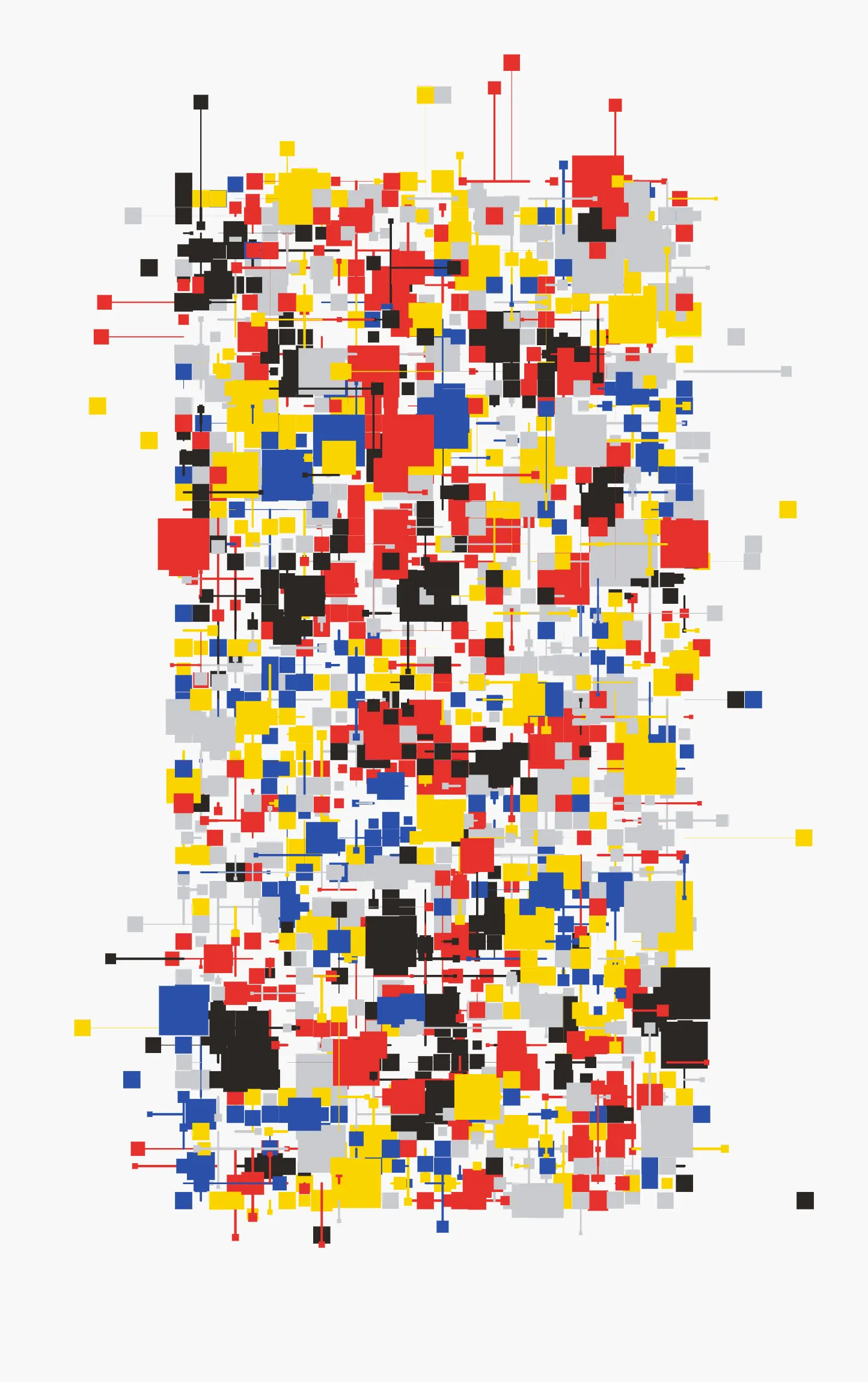 Inspired by Hiroshi Kawano’s _Red Tree_ (1972), Okazz’s _Resonant Echo_ explores visual order and rhythm through its grid of simple geometrical shapes. With its palette limited to the color primaries of red, yellow, and blue, the work stresses the movement of shapes as well as the influence of Mondrian on Kawano. Motion here is consistently linear, with lines forming orderly patterns at right angles, evolving continually through smooth animation. _Resonant Echo_ is an exploration of the subtle interaction between visual perception and cognition, achieved through a balance of minimal elements and precisely calculated movement.<br><br>川野洋の「Red Tree」（1972）に着想を得たOkazzの作品「Resonant Echo」は、シンプルな幾何学的形状のグリッドを通して、視覚的な秩序とリズムを探求する作品。パレットを赤、黄、青の原色に限定することで、モンドリアンが河野に与えた影響と同様に、形の動きを強調している。動きは一貫して直線的で、線は直角に整然としたパターンを形成し、滑らかなアニメーションによって絶えず進化する。「Resonant Echo」は、最小限の要素と精密に計算された動きのバランスによって達成される、視覚認識と認知の間の微細な相互作用の探求を行う作品です。