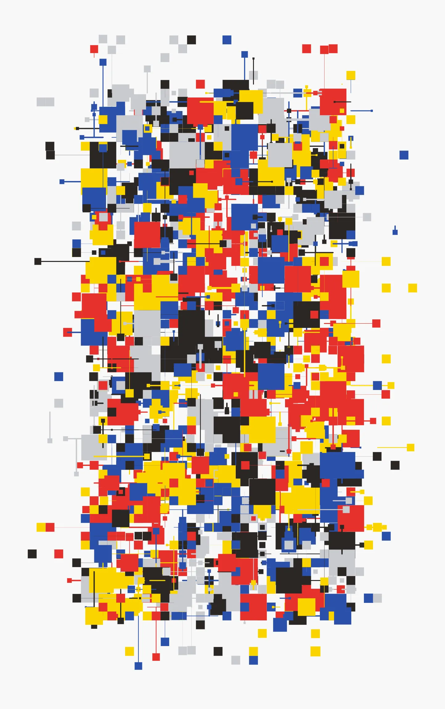 Inspired by Hiroshi Kawano’s _Red Tree_ (1972), Okazz’s _Resonant Echo_ explores visual order and rhythm through its grid of simple geometrical shapes. With its palette limited to the color primaries of red, yellow, and blue, the work stresses the movement of shapes as well as the influence of Mondrian on Kawano. Motion here is consistently linear, with lines forming orderly patterns at right angles, evolving continually through smooth animation. _Resonant Echo_ is an exploration of the subtle interaction between visual perception and cognition, achieved through a balance of minimal elements and precisely calculated movement.<br><br>川野洋の「Red Tree」（1972）に着想を得たOkazzの作品「Resonant Echo」は、シンプルな幾何学的形状のグリッドを通して、視覚的な秩序とリズムを探求する作品。パレットを赤、黄、青の原色に限定することで、モンドリアンが河野に与えた影響と同様に、形の動きを強調している。動きは一貫して直線的で、線は直角に整然としたパターンを形成し、滑らかなアニメーションによって絶えず進化する。「Resonant Echo」は、最小限の要素と精密に計算された動きのバランスによって達成される、視覚認識と認知の間の微細な相互作用の探求を行う作品です。