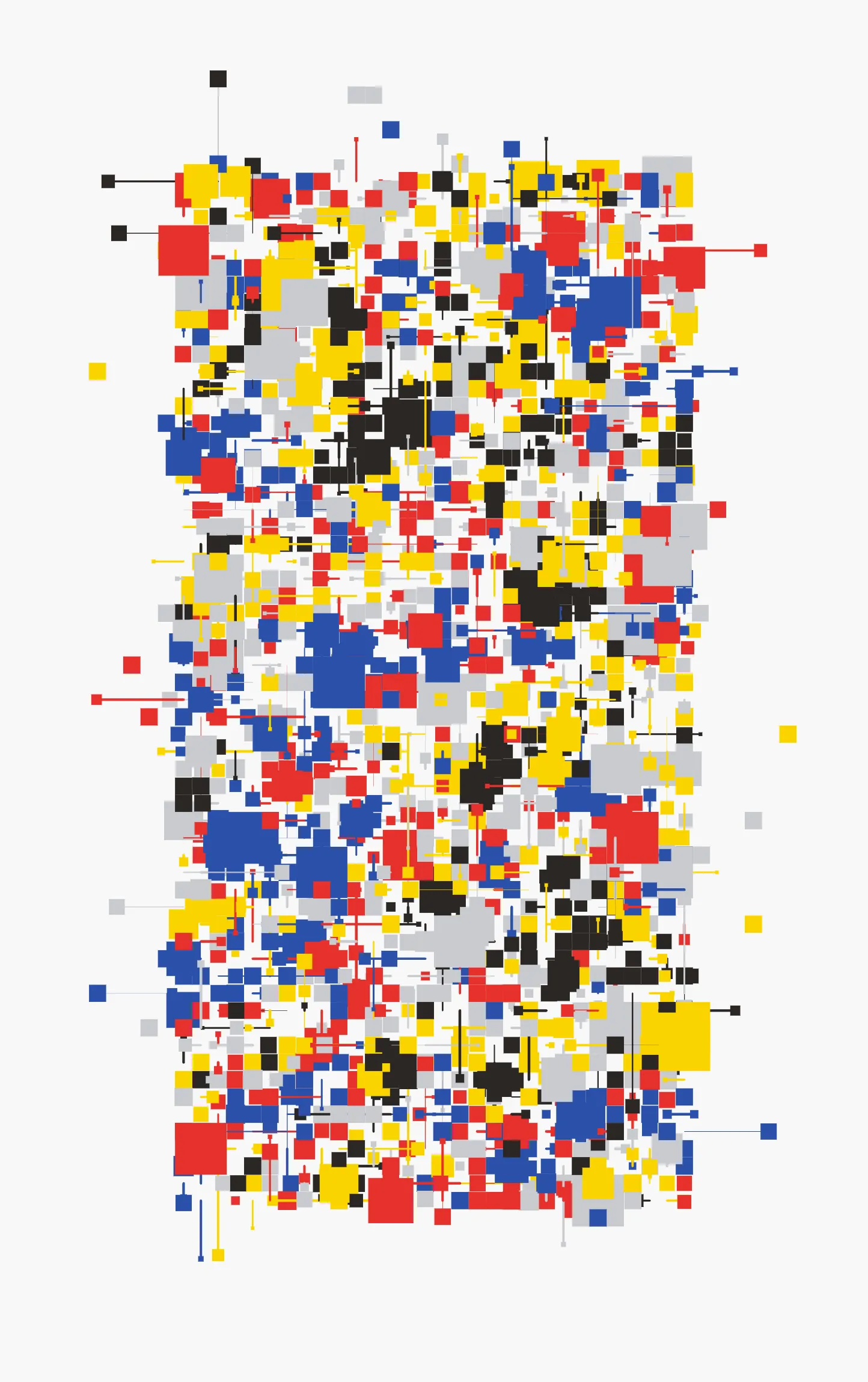 Inspired by Hiroshi Kawano’s _Red Tree_ (1972), Okazz’s _Resonant Echo_ explores visual order and rhythm through its grid of simple geometrical shapes. With its palette limited to the color primaries of red, yellow, and blue, the work stresses the movement of shapes as well as the influence of Mondrian on Kawano. Motion here is consistently linear, with lines forming orderly patterns at right angles, evolving continually through smooth animation. _Resonant Echo_ is an exploration of the subtle interaction between visual perception and cognition, achieved through a balance of minimal elements and precisely calculated movement.<br><br>川野洋の「Red Tree」（1972）に着想を得たOkazzの作品「Resonant Echo」は、シンプルな幾何学的形状のグリッドを通して、視覚的な秩序とリズムを探求する作品。パレットを赤、黄、青の原色に限定することで、モンドリアンが河野に与えた影響と同様に、形の動きを強調している。動きは一貫して直線的で、線は直角に整然としたパターンを形成し、滑らかなアニメーションによって絶えず進化する。「Resonant Echo」は、最小限の要素と精密に計算された動きのバランスによって達成される、視覚認識と認知の間の微細な相互作用の探求を行う作品です。