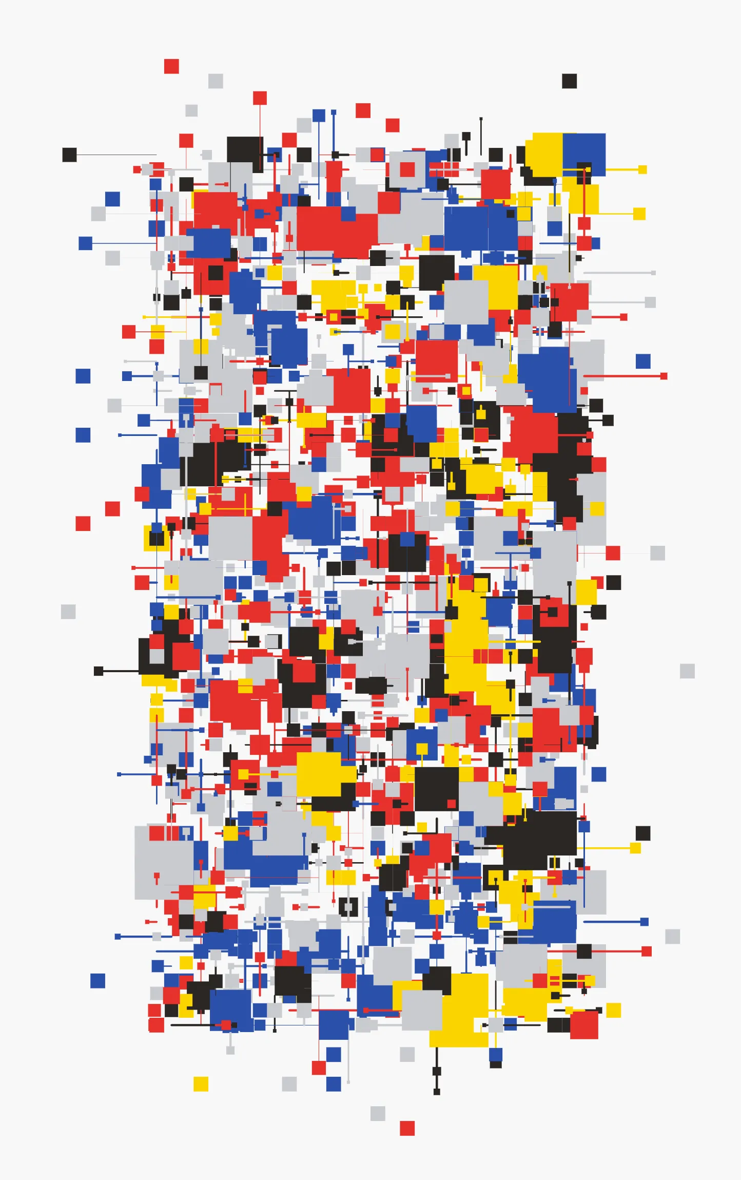 Inspired by Hiroshi Kawano’s _Red Tree_ (1972), Okazz’s _Resonant Echo_ explores visual order and rhythm through its grid of simple geometrical shapes. With its palette limited to the color primaries of red, yellow, and blue, the work stresses the movement of shapes as well as the influence of Mondrian on Kawano. Motion here is consistently linear, with lines forming orderly patterns at right angles, evolving continually through smooth animation. _Resonant Echo_ is an exploration of the subtle interaction between visual perception and cognition, achieved through a balance of minimal elements and precisely calculated movement.<br><br>川野洋の「Red Tree」（1972）に着想を得たOkazzの作品「Resonant Echo」は、シンプルな幾何学的形状のグリッドを通して、視覚的な秩序とリズムを探求する作品。パレットを赤、黄、青の原色に限定することで、モンドリアンが河野に与えた影響と同様に、形の動きを強調している。動きは一貫して直線的で、線は直角に整然としたパターンを形成し、滑らかなアニメーションによって絶えず進化する。「Resonant Echo」は、最小限の要素と精密に計算された動きのバランスによって達成される、視覚認識と認知の間の微細な相互作用の探求を行う作品です。