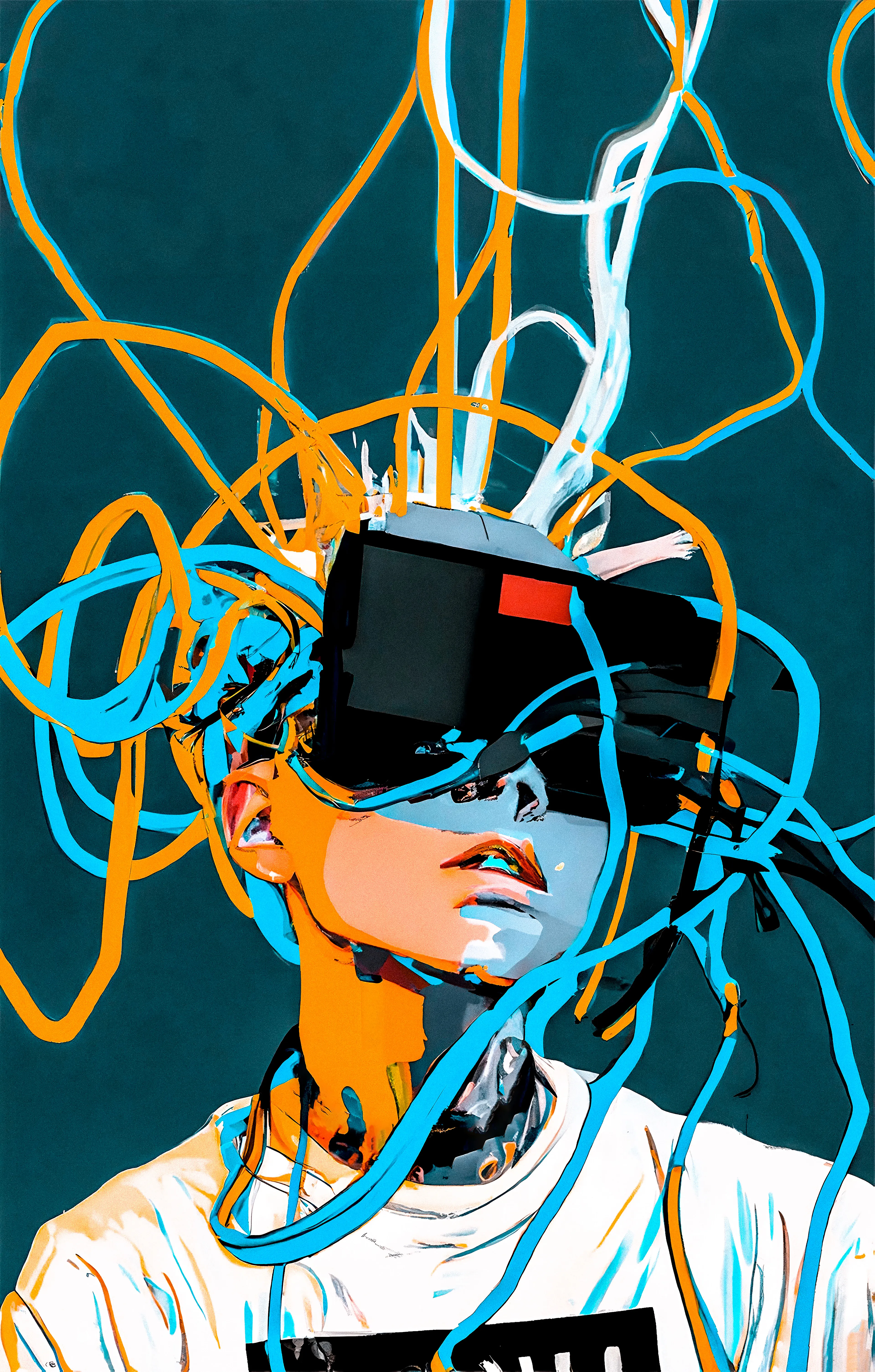 ARTMS #4  
21254x33000px  
JPEG

ARTMS #4 is the fourth of an evolving set of individual self-portraits to be released. The ARTMS self-portraits are a series of artworks  
from my core self-portraits model.

My self-portraits artworks are created using speech-recognition and artificial intelligence, speaking the input required for the artwork's creation in order to have tone of voice and sentiment make a difference in the final output. 

Each artwork has its spoken input along with my 
contact details hidden inside of them as an easter egg.  
This is done via steganography, hiding the data inside  
of the original artwork files.