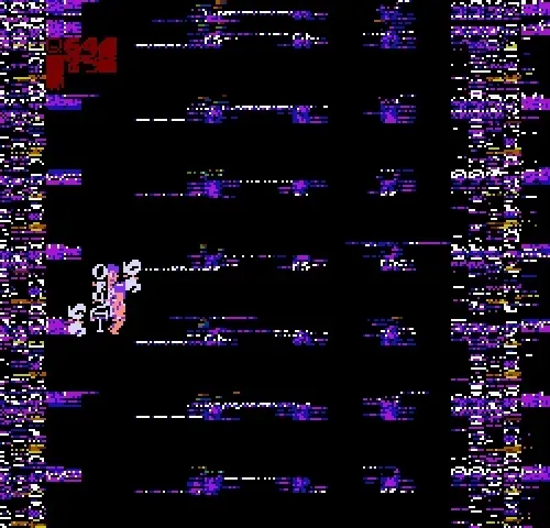 In _Angelcores & Heavenly Sprites_, Sabato Visconti uses glitch and ROM-corruption processes to reveal the angelic aspects of early console games, specifically third- and fourth-generation 8-bit and 16-bit consoles like the NES, Super Nintendo, and Sega Genesis.<br><br>While much of our visual understanding of angels derives from Medieval European Christianity and after, the history of the angelic has evolved in a constant renegotiation as cultures and power structures change. The contemporary meme of "Biblically-Accurate Angels" reflects this broader understanding of the angelic, although a theologian may quietly point out that the Ophanim described in the book of Ezekiel wasn't classified as an Angel until much later in history. In the same spirit, depictions of angels in 1980-1990s video games were diverse and ludopoetic—designed to fit the game type, whether it was an action platformer, a shoot 'em up, or an RPG. Games like _ActRaiser_, _ActRaiser II_, _Wings of Wor_, _Spiritual Warfare_, _Chubby Cherub_, and _Legendary Wings_ draw from a variety of historical influences and portray the angelic as powerful warriors, childlike cuties, winged creatures, or devotional objects. The glitch artefacts and looping GIF narratives serve to lift up these figures from the repetitive toil and routine mechanics of their medium.