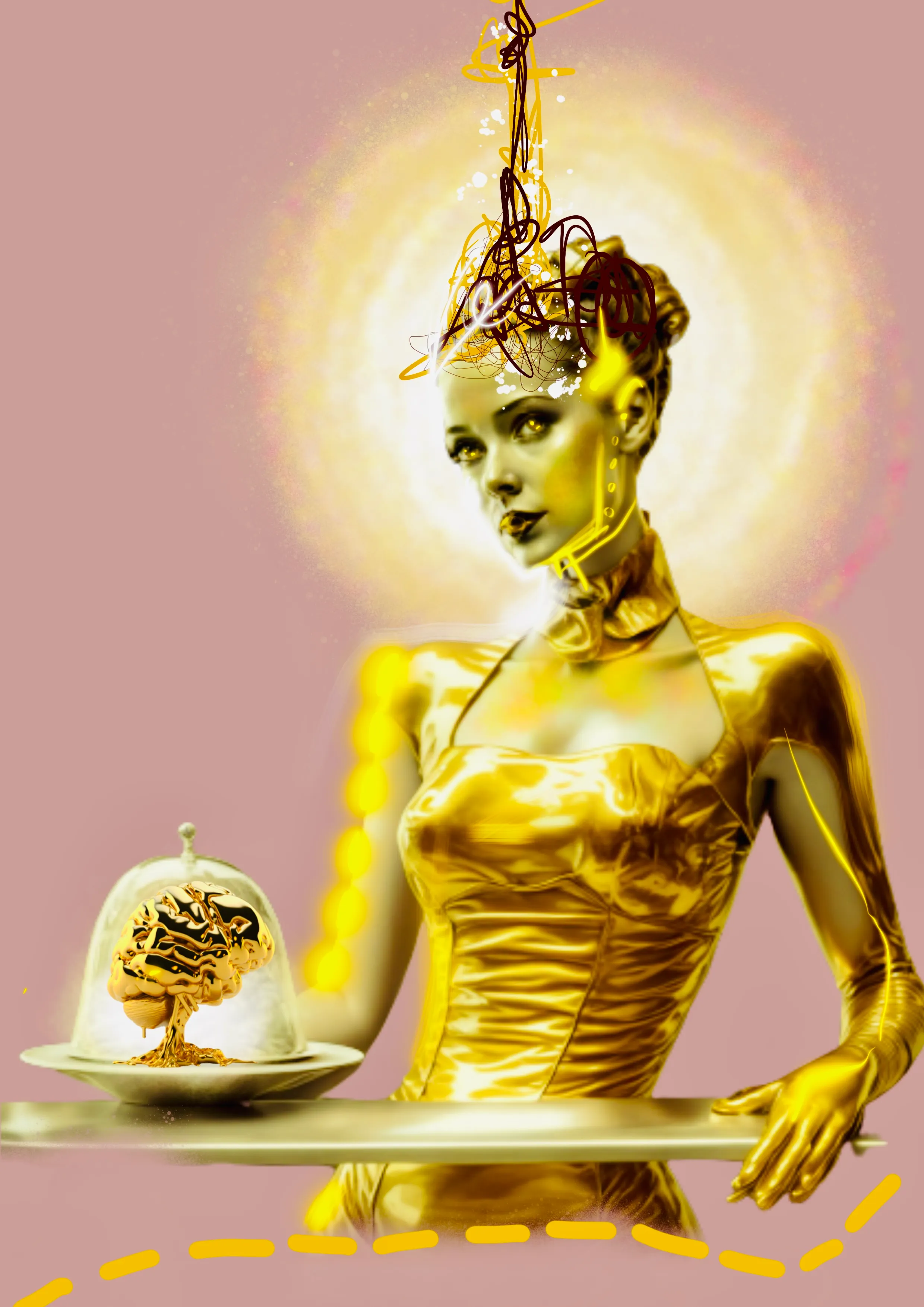 Bringing the finest cuisine to the table, Rocketgirl created this series to confirm that brains are sexy.

Eat up!

(ai x digital painting)