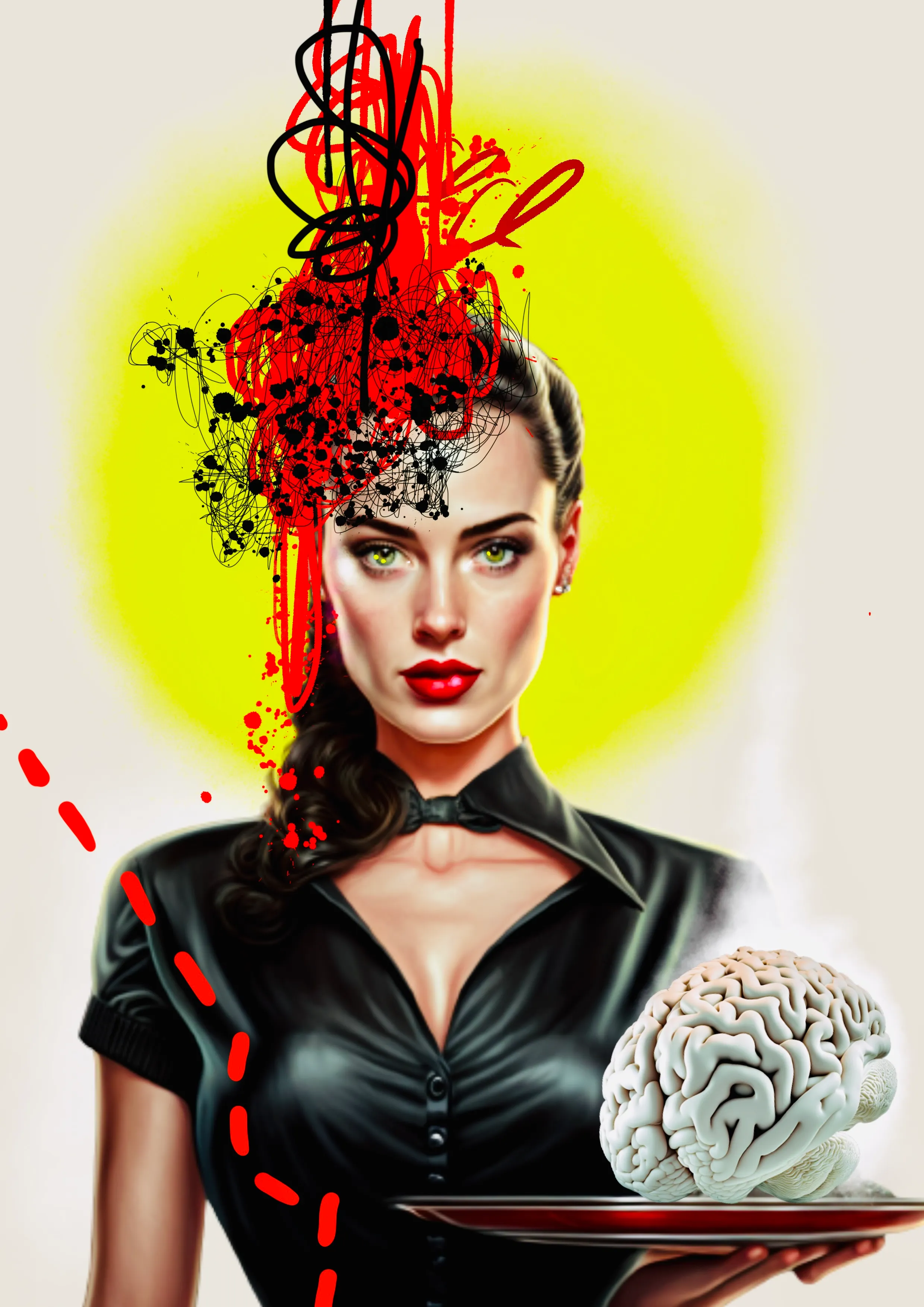 Bringing the finest cuisine to the table, Rocketgirl created this series to confirm that brains are sexy.

Eat up!

(ai x digital painting)