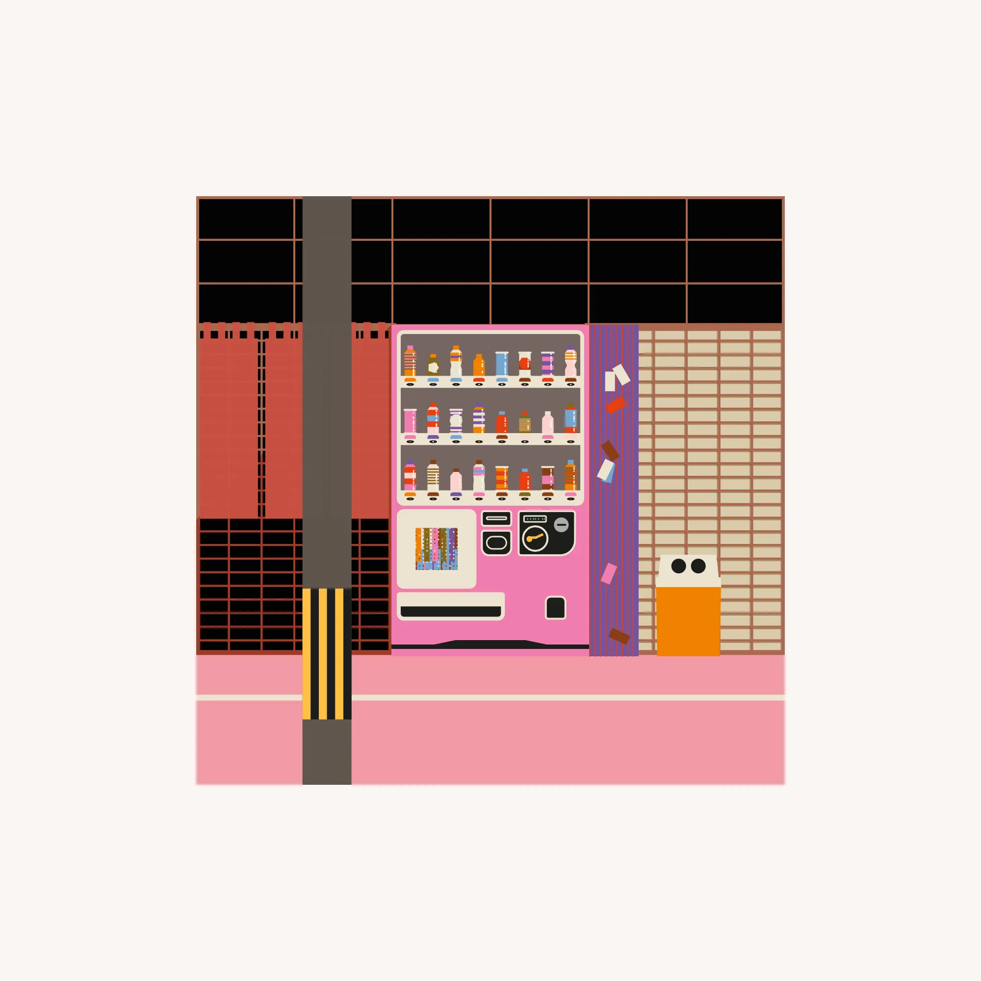 The Art On Ledger Stax is a generative NFT collection featuring algorithms designed by 5 notable digital artists for the Ledger Stax device. | The concept involves generative Japanese-style vending machines with their own range of fully generative products and branding, resembling mini vending machines. When viewed on the marketplace, the NFT showcases the vending machine within a generative urban context, creating a fun connection to the individual device and incentivizing users to explore the full version of the NFT.