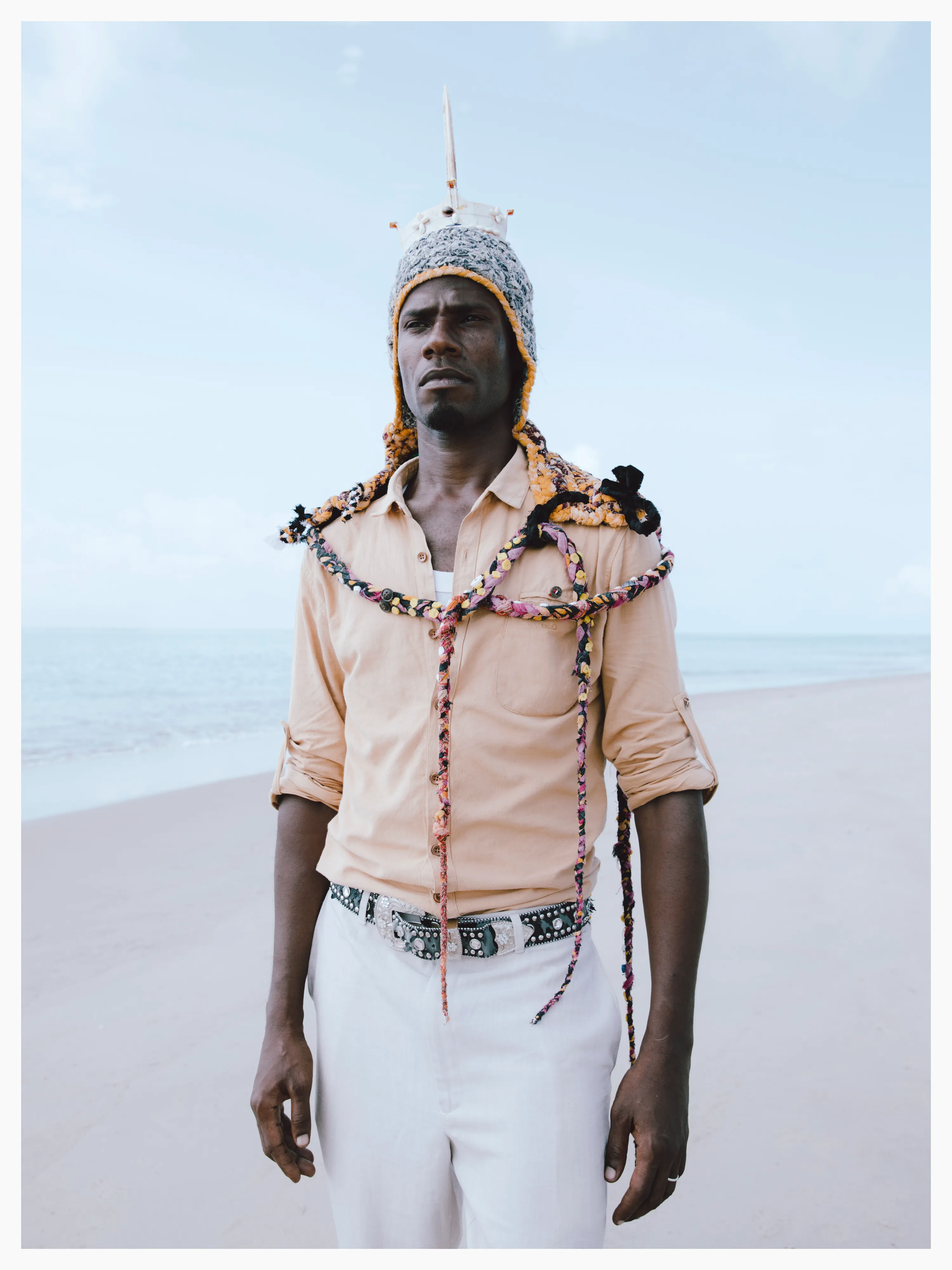 Athman’s hat was inspired by medieval knight’s armor.

Photographed by me, styled by Louise Ford