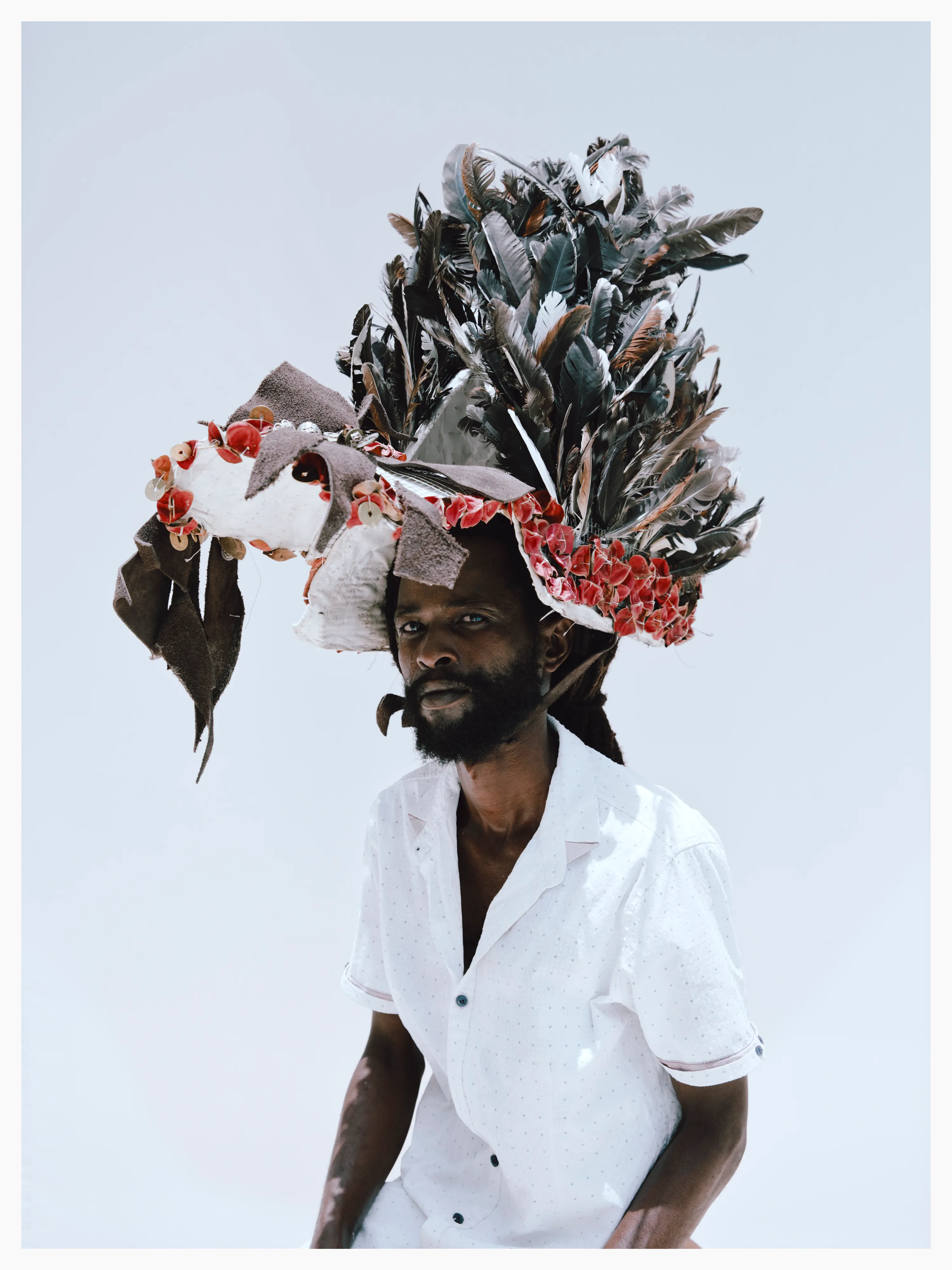 Francis was inspired by the materials used for African tribal headwear.

Photographed by me, styled by Louise Ford