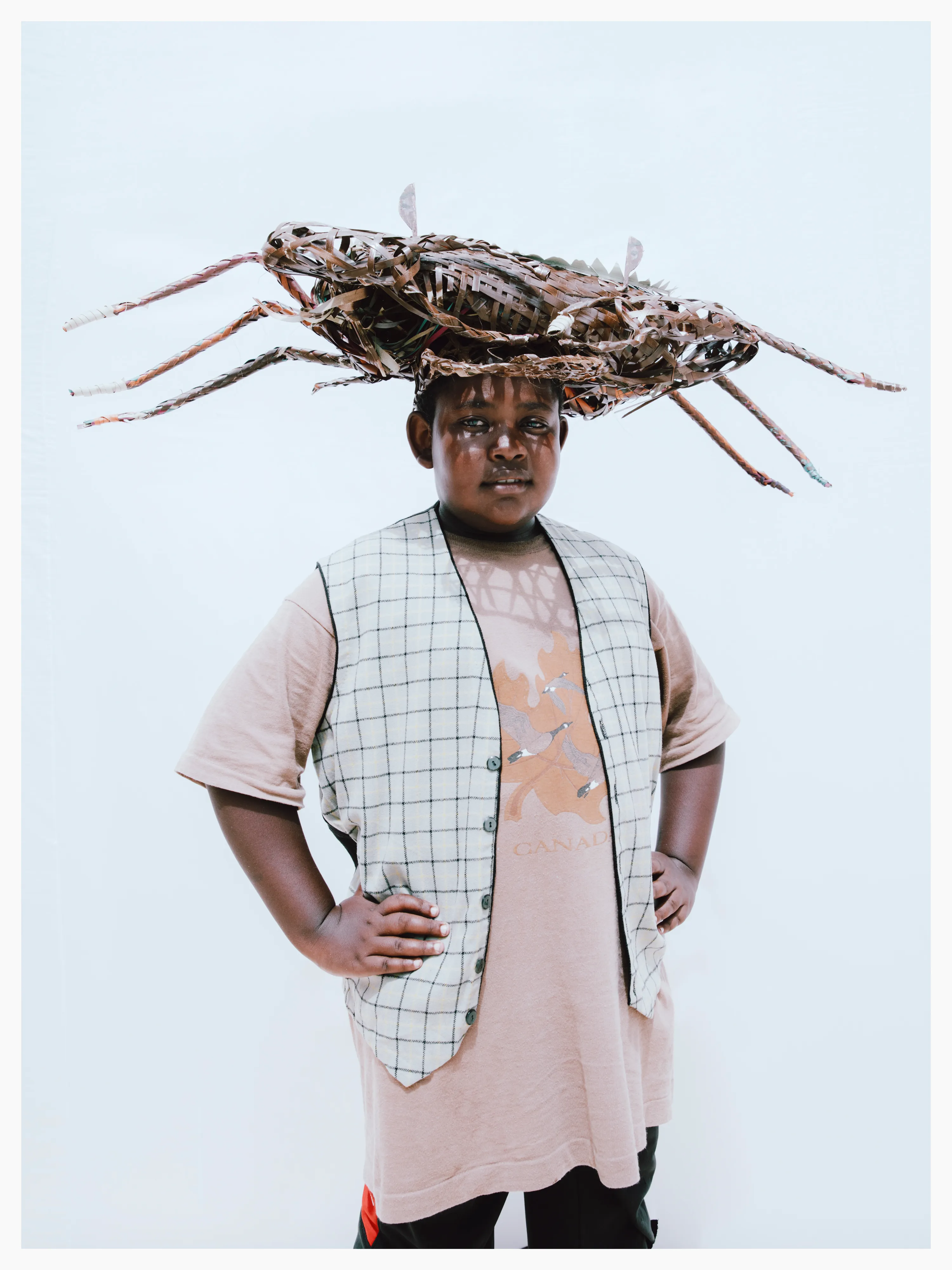 Abubakar made this hat because he loves crabs.