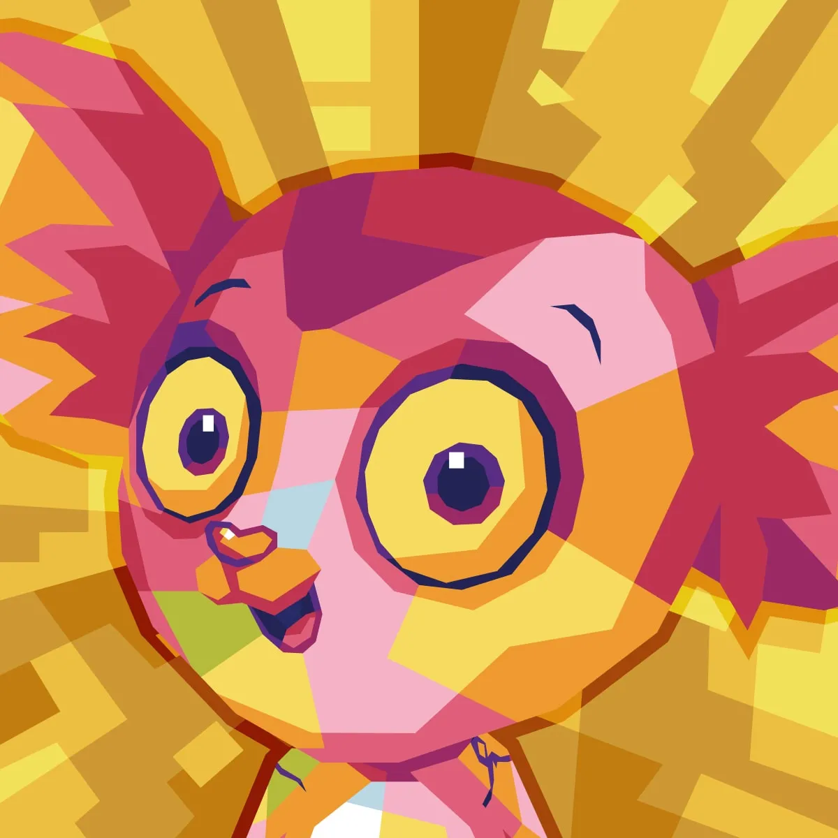 *VeeFriends Iconics* - Created By [VeeFriends](https://veefriends.com)  

*VeeFriends Iconics* is a collection of 1 of 1 NFTs featuring the VeeFriends Series 1 Spectacular characters. 

Holders of VeeFriends Series 1 Spectaculars (Bubble Gum, Diamond, Gold, Hologram, & Lava) received this commemorative token as part of the launch of VeeFriends Series 2 on April 15, 2022, a signature event in the evolution of VeeFriends Characters. Each Spectacular was reimagined in veteran NFT artist [Gilang Bogy's](https://gilangbogy.com) signature fractured WPAP style.

Additionally, each original owner of this NFT was eligible to claim one free 12"x12" [Metarelics](https://www.metarelics.co/) canvas print of their NFT. 

This token is a [VeeFriends Iconics](https://opensea.io/collection/veefriends-iconics) collectible that lives on the Ethereum blockchain.

[VeeFriends Iconics High Resolution Artwork File](https://media.veefriends.com/image/upload/v1661532558/veefriends/specials/spectacular-drop/high-res/amped-aye-aye-gold.jpg)