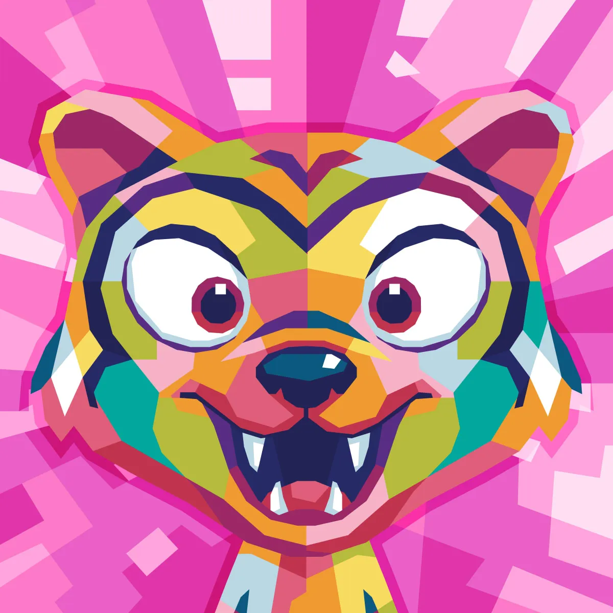 *VeeFriends Iconics* - Created By [VeeFriends](https://veefriends.com)  

*VeeFriends Iconics* is a collection of 1 of 1 NFTs featuring the VeeFriends Series 1 Spectacular characters. 

Holders of VeeFriends Series 1 Spectaculars (Bubble Gum, Diamond, Gold, Hologram, & Lava) received this commemorative token as part of the launch of VeeFriends Series 2 on April 15, 2022, a signature event in the evolution of VeeFriends Characters. Each Spectacular was reimagined in veteran NFT artist [Gilang Bogy's](https://gilangbogy.com) signature fractured WPAP style.

Additionally, each original owner of this NFT was eligible to claim one free 12"x12" [Metarelics](https://www.metarelics.co/) canvas print of their NFT. 

This token is a [VeeFriends Iconics](https://opensea.io/collection/veefriends-iconics) collectible that lives on the Ethereum blockchain.

[VeeFriends Iconics High Resolution Artwork File](https://media.veefriends.com/image/upload/v1661532558/veefriends/specials/spectacular-drop/high-res/warm-wolverine-bubblegum.jpg)