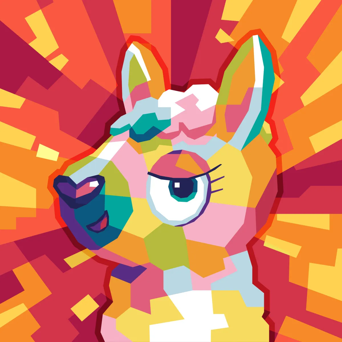 *VeeFriends Iconics* - Created By [VeeFriends](https://veefriends.com)  

*VeeFriends Iconics* is a collection of 1 of 1 NFTs featuring the VeeFriends Series 1 Spectacular characters. 

Holders of VeeFriends Series 1 Spectaculars (Bubble Gum, Diamond, Gold, Hologram, & Lava) received this commemorative token as part of the launch of VeeFriends Series 2 on April 15, 2022, a signature event in the evolution of VeeFriends Characters. Each Spectacular was reimagined in veteran NFT artist [Gilang Bogy's](https://gilangbogy.com) signature fractured WPAP style.

Additionally, each original owner of this NFT was eligible to claim one free 12"x12" [Metarelics](https://www.metarelics.co/) canvas print of their NFT. 

This token is a [VeeFriends Iconics](https://opensea.io/collection/veefriends-iconics) collectible that lives on the Ethereum blockchain.

[VeeFriends Iconics High Resolution Artwork File](https://media.veefriends.com/image/upload/v1661532558/veefriends/specials/spectacular-drop/high-res/legit-llama-lava.jpg)