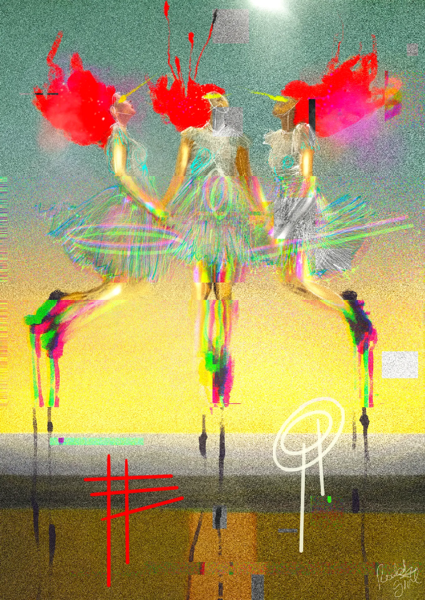 In the moonlit night,  
Three whispered secrets converge,  
Nature's trinity.

"There are three things that cannot be long hidden: the sun, the moon, and the truth." (Buddha)

(Ai x digital painting x photoshop by Rocketgirl)