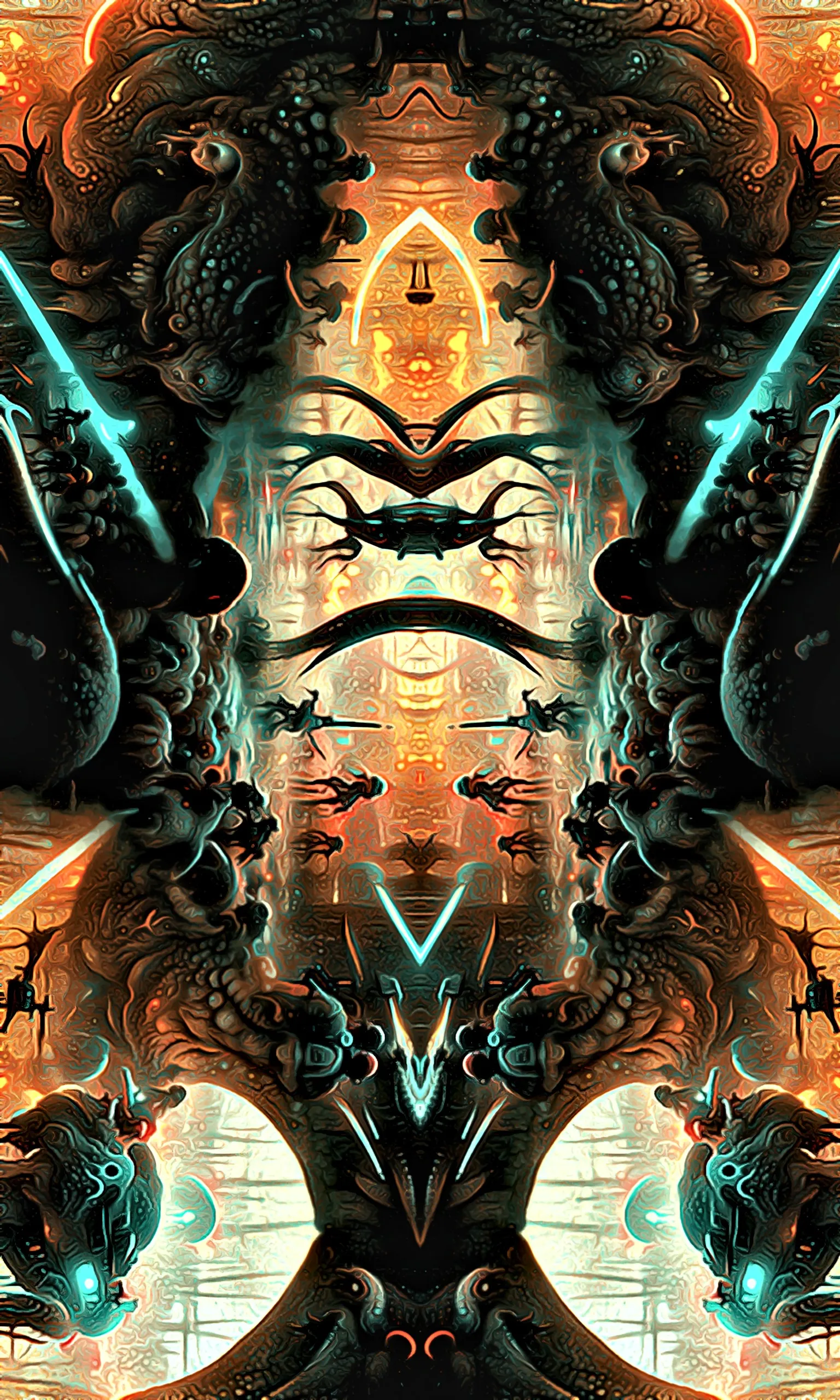 A sinister portal into another world, a boundary to pass from Zen to Wrath. As a gaping Maw devours the restless. 


In collaboration with Rikkar.


Dimensions: 1536 x 2560