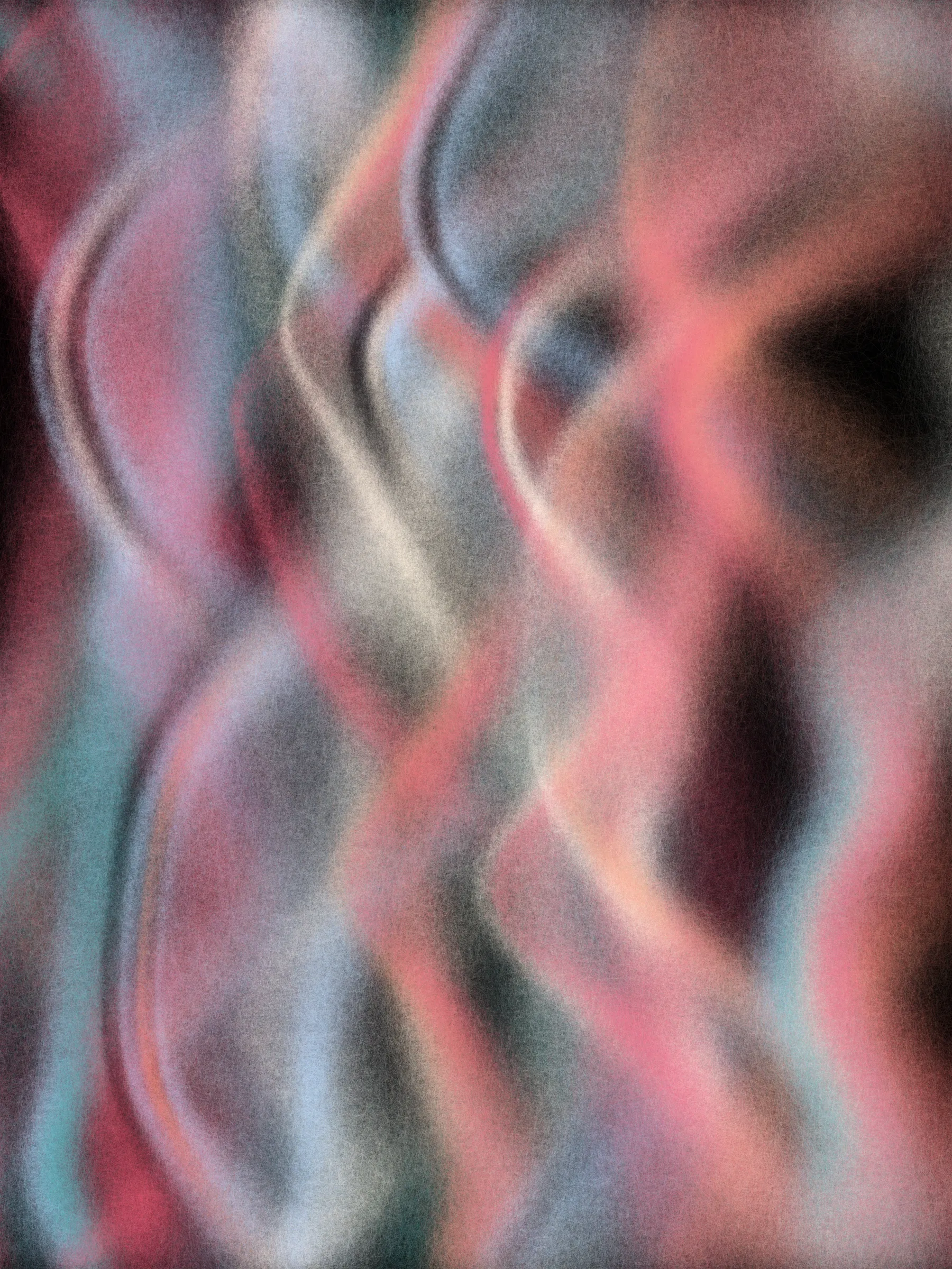 If winds were fibers, what would they weave?

I live on a hillside near the coast. Seasonal winds sculpt the trees into tortured but elegant shapes. Some are stripped bare but still reach for the sky. Others bend their trunks to protect their foliage like a shield.

This project began with an idea to simulate smoke and the winding paths it follows. The smoke coalesced into strands of fiber and colorful yarn. Then it swirled into strange and organic forms.

Some look like those wind-sculpted trees. Others are blankets unraveling, or storybook creatures felted from wool.

If you look close, they are all fuzzy and soft and begging to be touched.

As this project developed I researched fiber arts, an artistic tradition with a rich history. I spoke with artists and friends who knit, weave, felt wool, and raise Alpacas and sheep. Windwoven pieces don't try to simulate actual weaving, but the project is grounded in the fiber arts world. Many palettes are drawn from yarn and wool roving colors and from shades of Alpaca fur. The color blending mimics the dynamic colors that can be achieved when carding dyed wool.

Of course, most of the outputs could only be made with code, pushing fiber-like artwork into new realms.