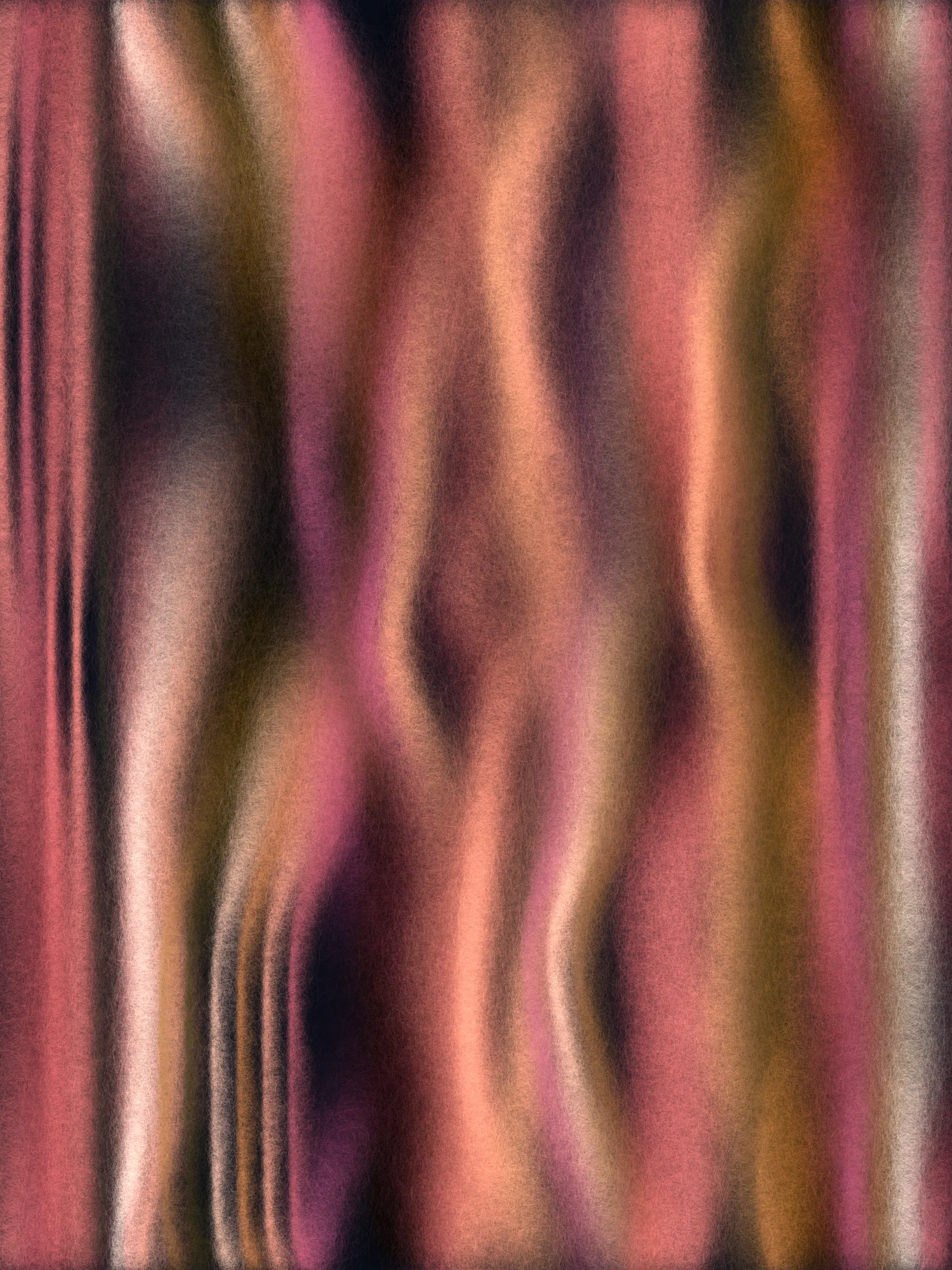 If winds were fibers, what would they weave?

I live on a hillside near the coast. Seasonal winds sculpt the trees into tortured but elegant shapes. Some are stripped bare but still reach for the sky. Others bend their trunks to protect their foliage like a shield.

This project began with an idea to simulate smoke and the winding paths it follows. The smoke coalesced into strands of fiber and colorful yarn. Then it swirled into strange and organic forms.

Some look like those wind-sculpted trees. Others are blankets unraveling, or storybook creatures felted from wool.

If you look close, they are all fuzzy and soft and begging to be touched.

As this project developed I researched fiber arts, an artistic tradition with a rich history. I spoke with artists and friends who knit, weave, felt wool, and raise Alpacas and sheep. Windwoven pieces don't try to simulate actual weaving, but the project is grounded in the fiber arts world. Many palettes are drawn from yarn and wool roving colors and from shades of Alpaca fur. The color blending mimics the dynamic colors that can be achieved when carding dyed wool.

Of course, most of the outputs could only be made with code, pushing fiber-like artwork into new realms.