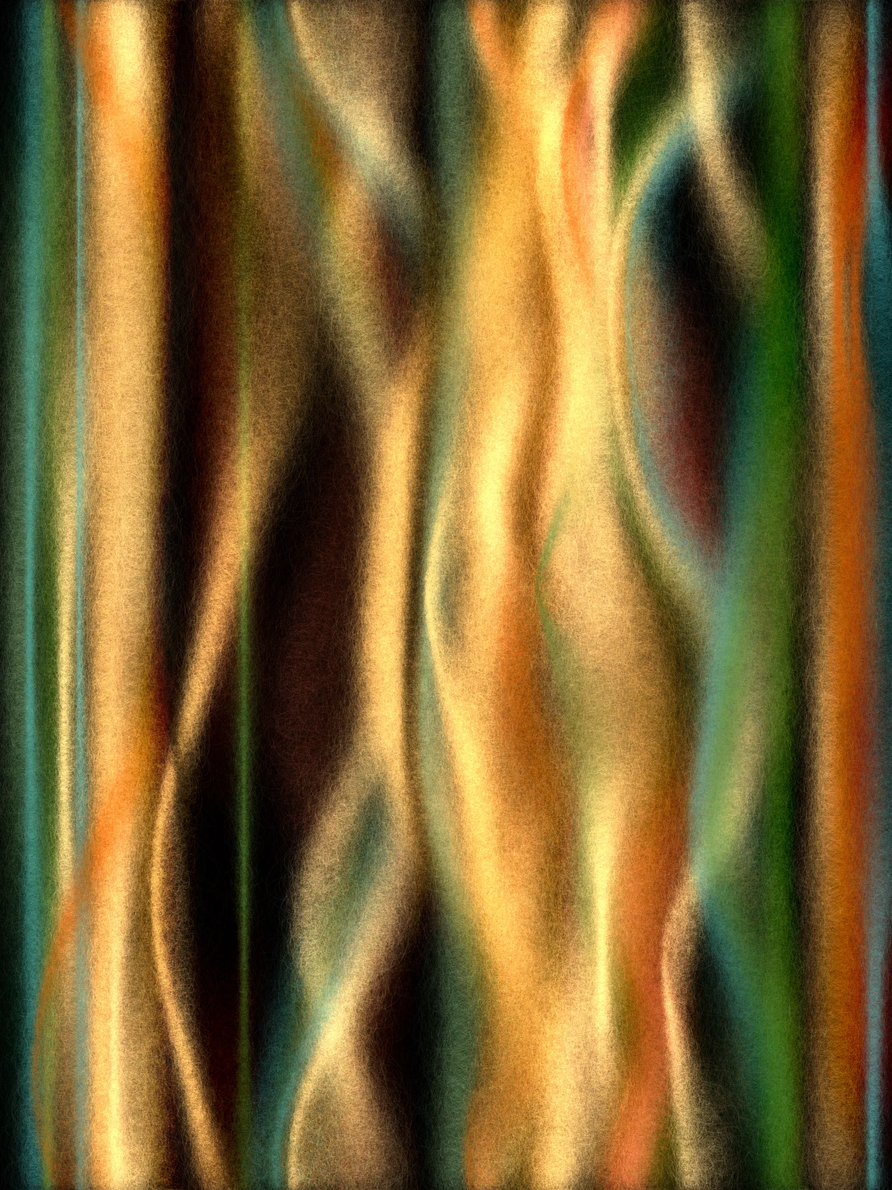 If winds were fibers, what would they weave?

I live on a hillside near the coast. Seasonal winds sculpt the trees into tortured but elegant shapes. Some are stripped bare but still reach for the sky. Others bend their trunks to protect their foliage like a shield.

This project began with an idea to simulate smoke and the winding paths it follows. The smoke coalesced into strands of fiber and colorful yarn. Then it swirled into strange and organic forms.

Some look like those wind-sculpted trees. Others are blankets unraveling, or storybook creatures felted from wool.

If you look close, they are all fuzzy and soft and begging to be touched.

As this project developed I researched fiber arts, an artistic tradition with a rich history. I spoke with artists and friends who knit, weave, felt wool, and raise Alpacas and sheep. Windwoven pieces don't try to simulate actual weaving, but the project is grounded in the fiber arts world. Many palettes are drawn from yarn and wool roving colors and from shades of Alpaca fur. The color blending mimics the dynamic colors that can be achieved when carding dyed wool.

Of course, most of the outputs could only be made with code, pushing fiber-like artwork into new realms.