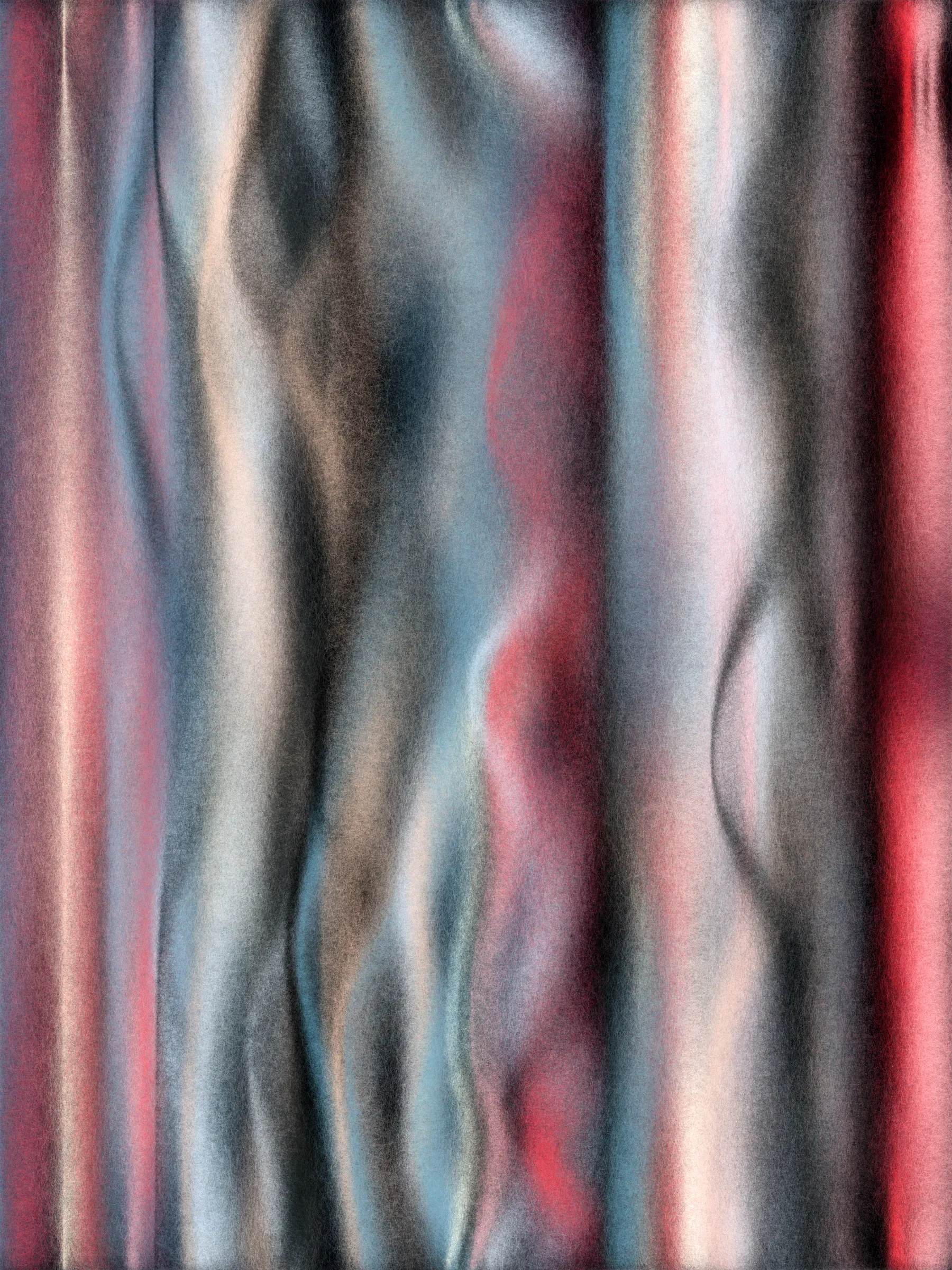 If winds were fibers, what would they weave?

I live on a hillside near the coast. Seasonal winds sculpt the trees into tortured but elegant shapes. Some are stripped bare but still reach for the sky. Others bend their trunks to protect their foliage like a shield.

This project began with an idea to simulate smoke and the winding paths it follows. The smoke coalesced into strands of fiber and colorful yarn. Then it swirled into strange and organic forms.

Some look like those wind-sculpted trees. Others are blankets unraveling, or storybook creatures felted from wool.

If you look close, they are all fuzzy and soft and begging to be touched.

As this project developed I researched fiber arts, an artistic tradition with a rich history. I spoke with artists and friends who knit, weave, felt wool, and raise Alpacas and sheep. Windwoven pieces don't try to simulate actual weaving, but the project is grounded in the fiber arts world. Many palettes are drawn from yarn and wool roving colors and from shades of Alpaca fur. The color blending mimics the dynamic colors that can be achieved when carding dyed wool.

Of course, most of the outputs could only be made with code, pushing fiber-like artwork into new realms.