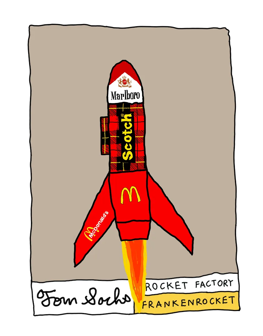 Tom Sachs Rocket Factory is a trans-dimensional manufacturing plant. Our Rocket Factory uses NFTs to build new NFTs. The Genesis NFT Collection from Tom Sachs